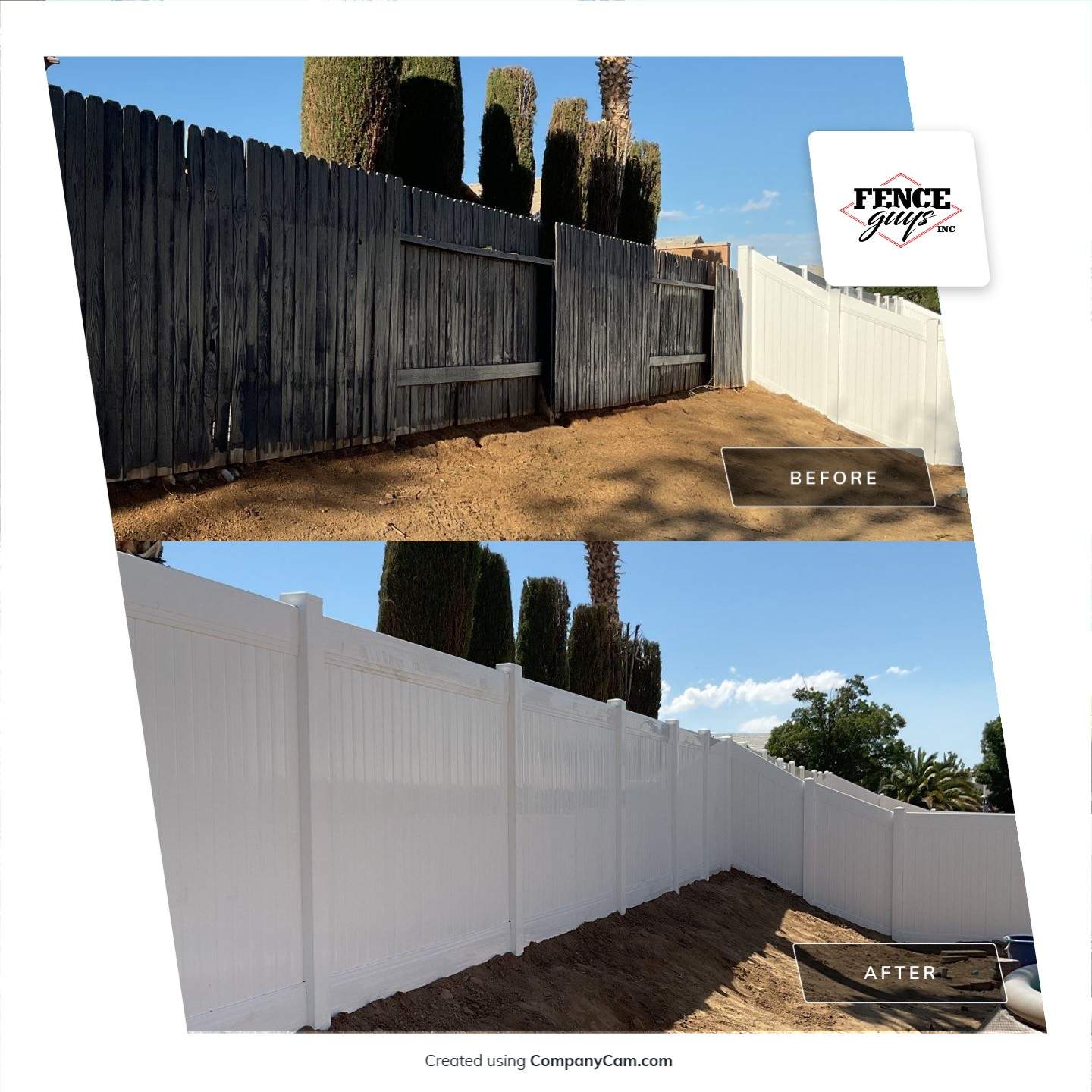 Wood fence replaced by Fence Guys Inc. 