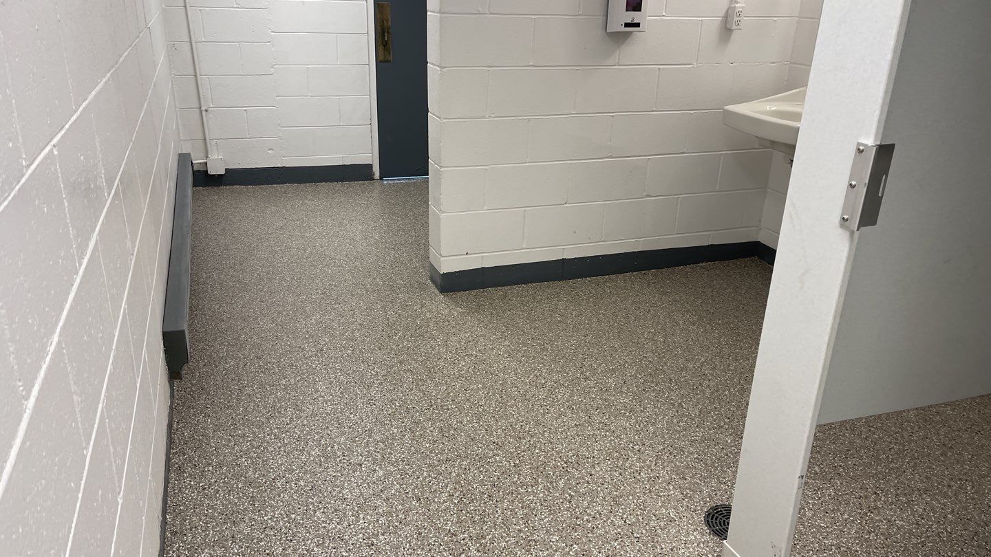 Park Restroom Floors using Pebble Beach by Your1DayFloor.com