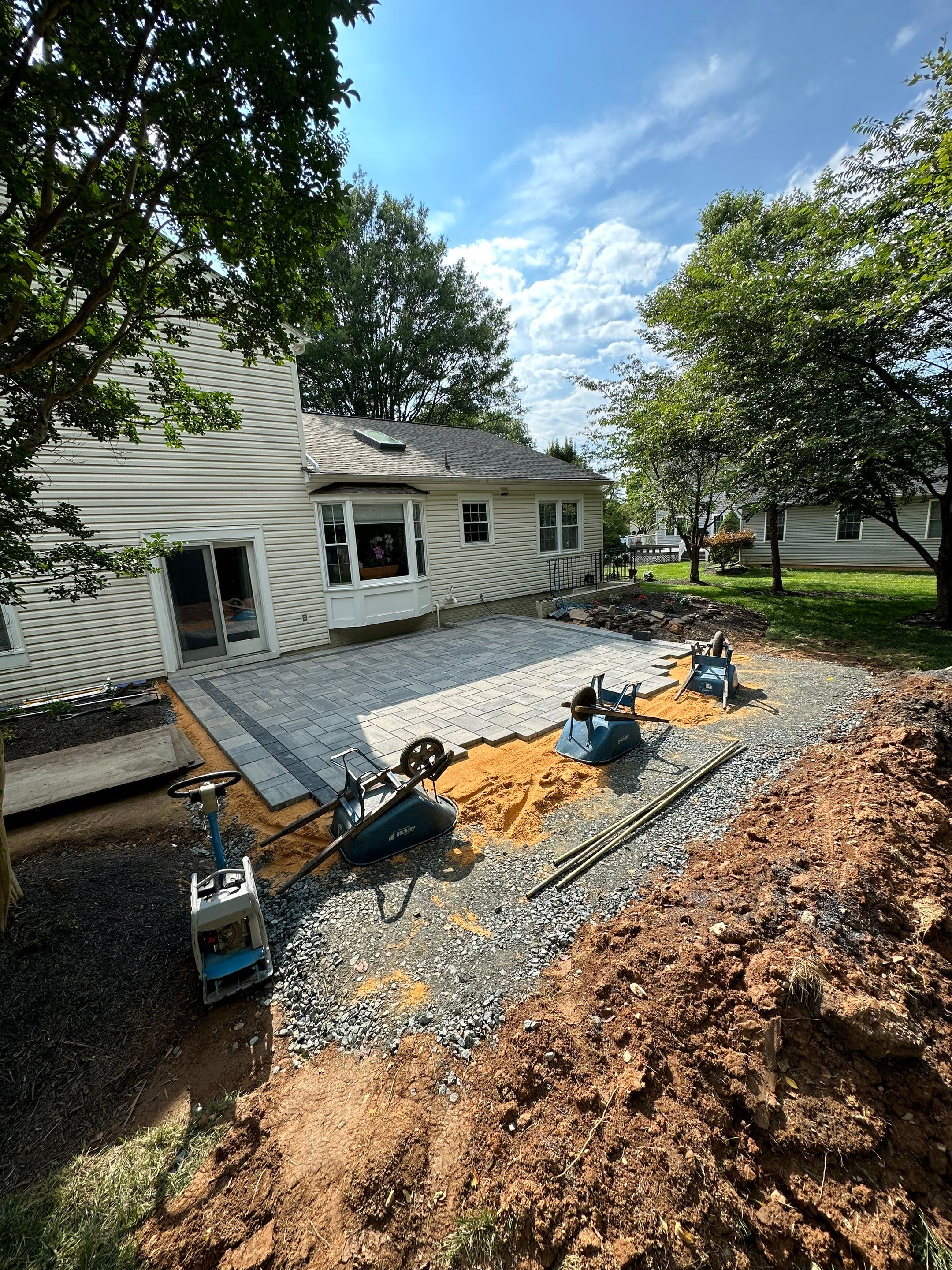 Backyard Transformation using Techo-Bloc Pavers by The Smet Companies, LLC