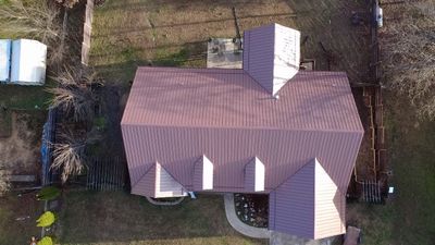 Residential Roofing Install - 26 Gauge M-Rib Metal - Color Brown 