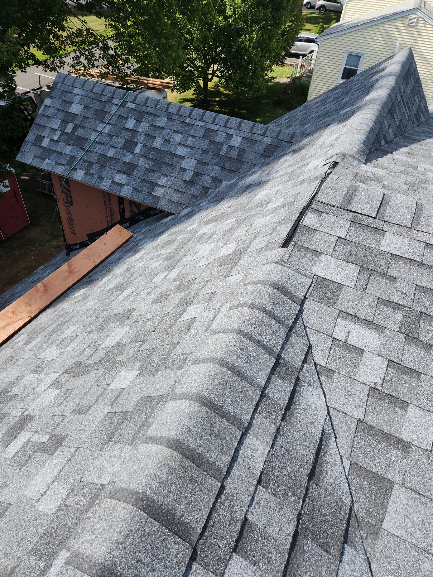 Residential Roofing Installation using Owens Corning TruDefinition Duration AR - Slatestone Gray by A Plus Exterior