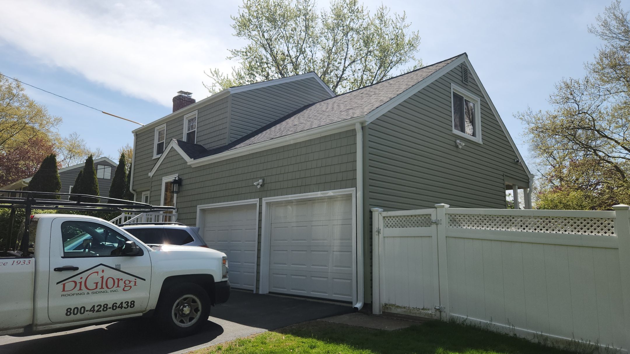Refreshing siding upgrade with Cert Cedar Impressions D/7 straight bottom perfection, Cypress and Cert Monogram D/5 Dutchlap, Cypress by DiGiorgi Roofing and Siding Inc