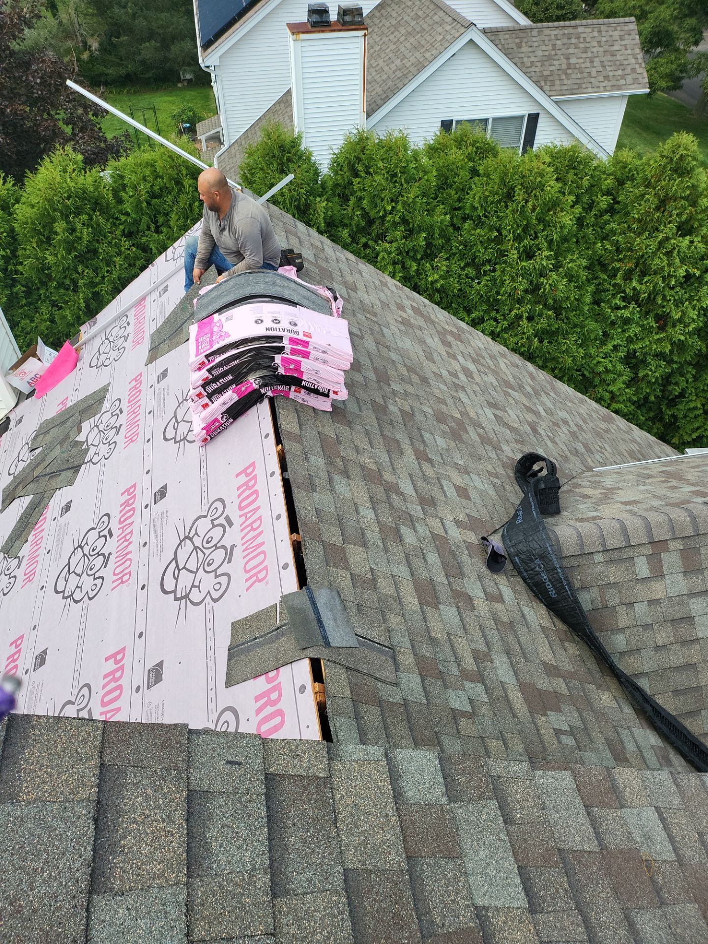Residential Roofing Installation using Owens Corning Duration Driftwood by A Plus Exterior