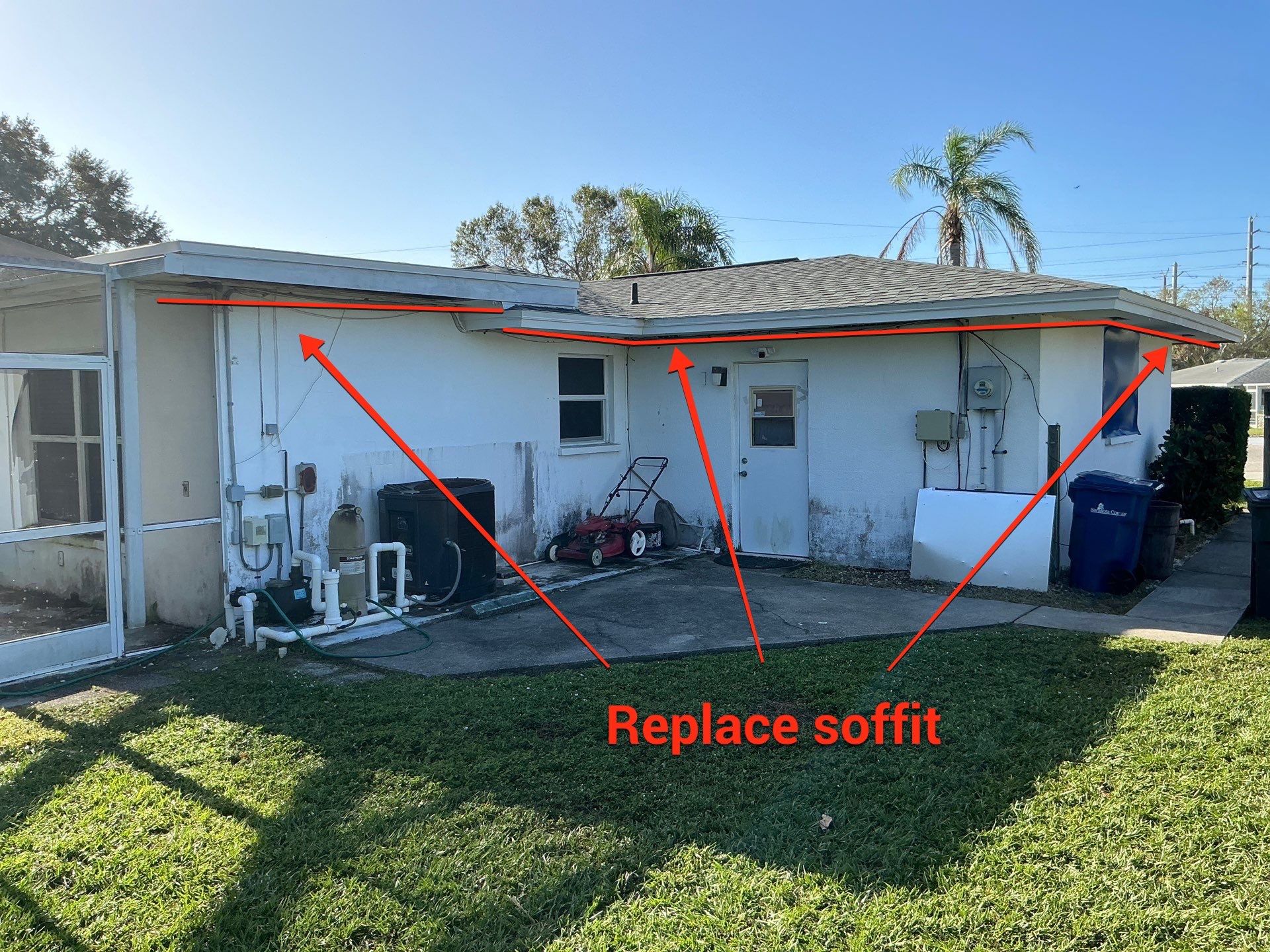 Replace soffit in Sarasota FL by Gutter Professors