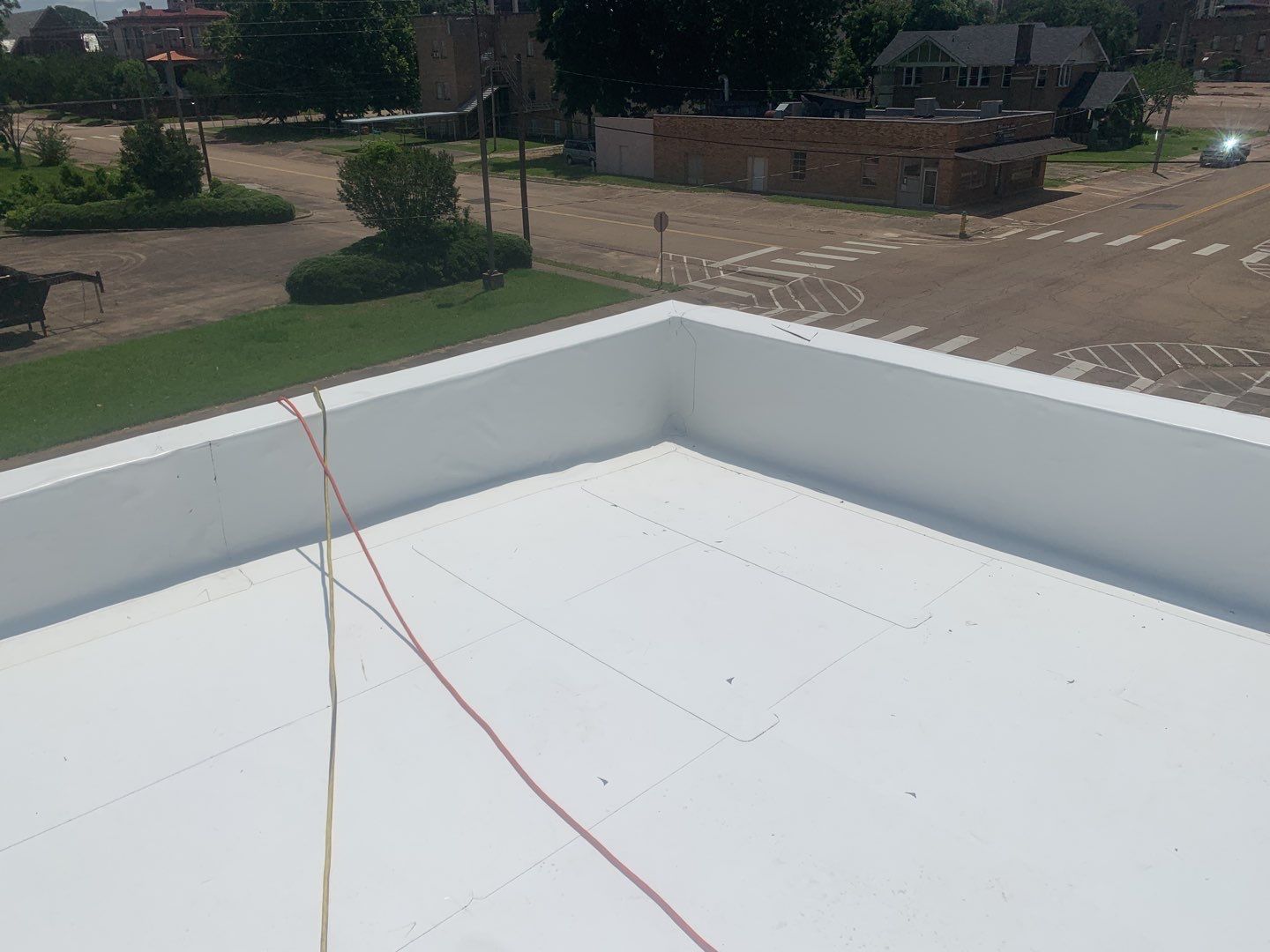 Commercial Roofing Installation using 50 mil PVC by Hostetler Roofing