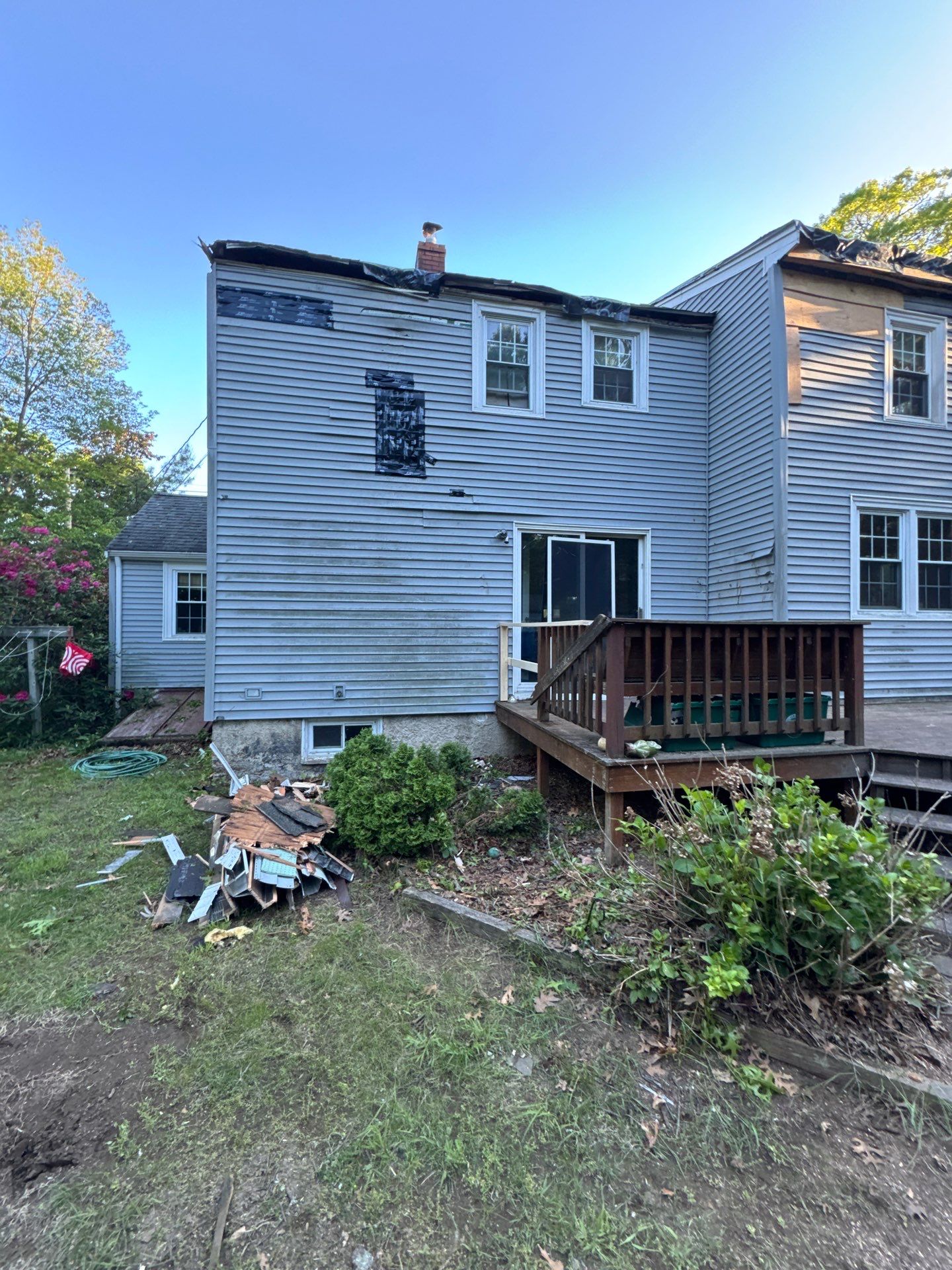 Emergency Temporary repair due to a Tree impact in North Reading by Boston Board Up