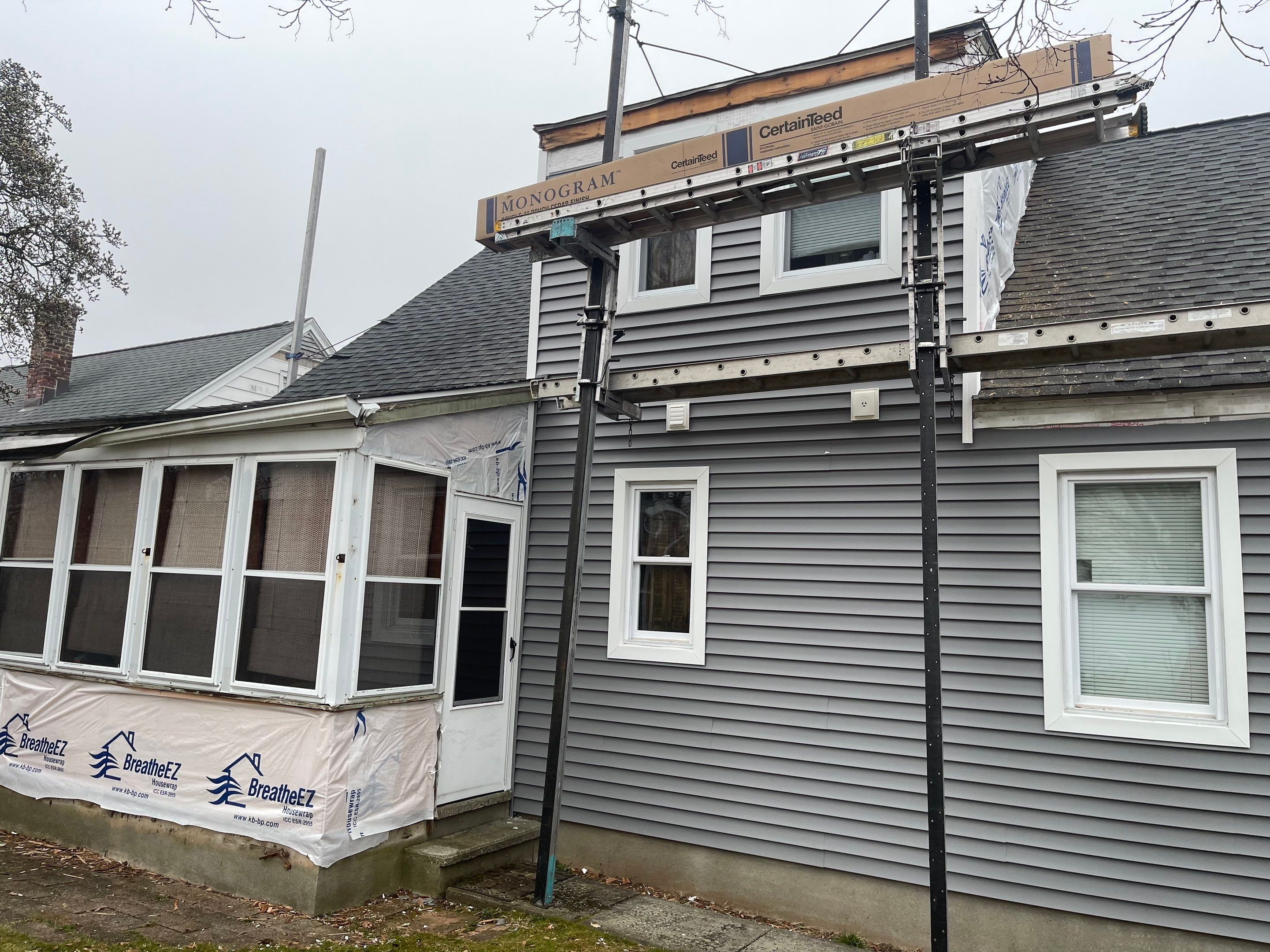 Siding Installation using Certainteed Monogram Charcoal Gray by A Plus Exterior