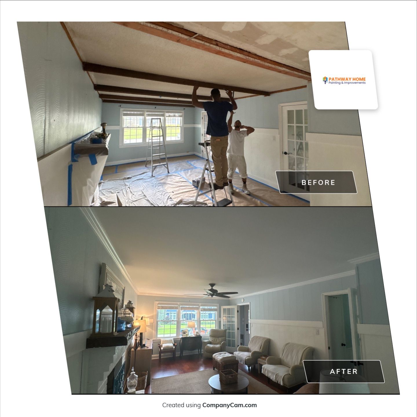 Exterior Painting & Interior Ceiling Makeover in Summerville's Kings Grant by Pathway Home Painting & Improvements