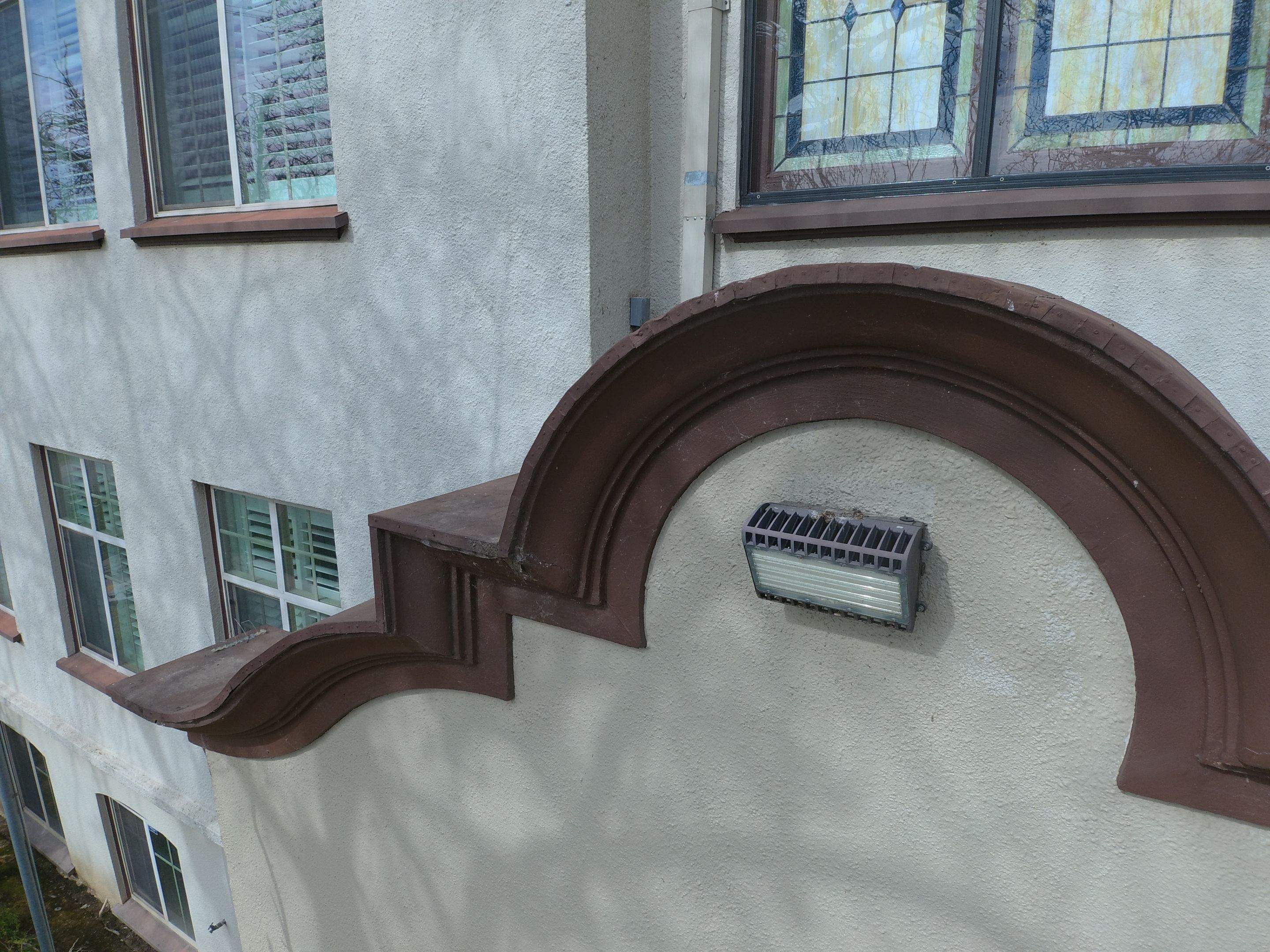  Presbyterian Church repairs to entrance architecture by Straight Edge Roofing Inc