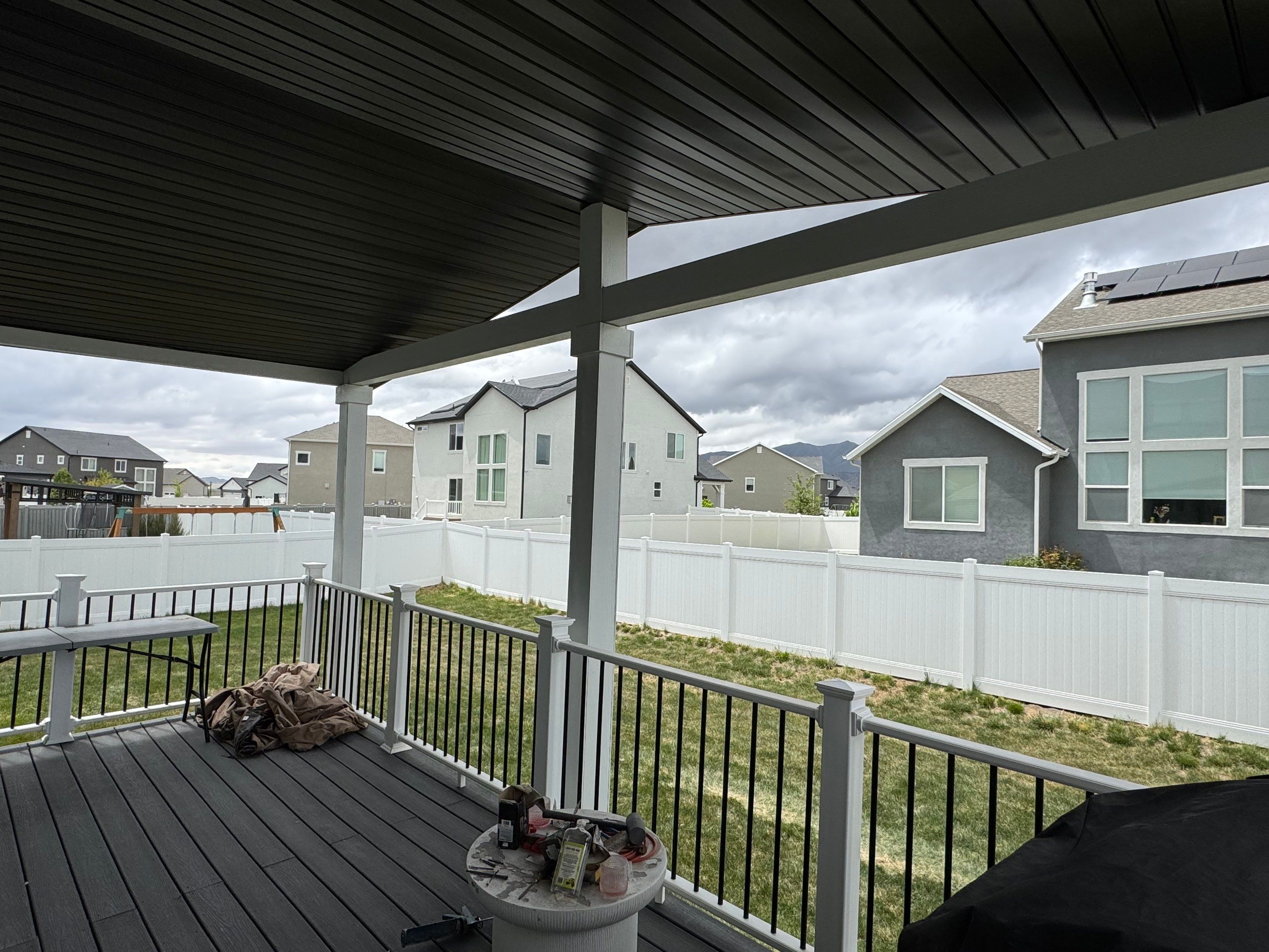 Eagle Mountain | Custom Post & Beam Wraps | Arctic White & Black by Ideal Siding Utah
