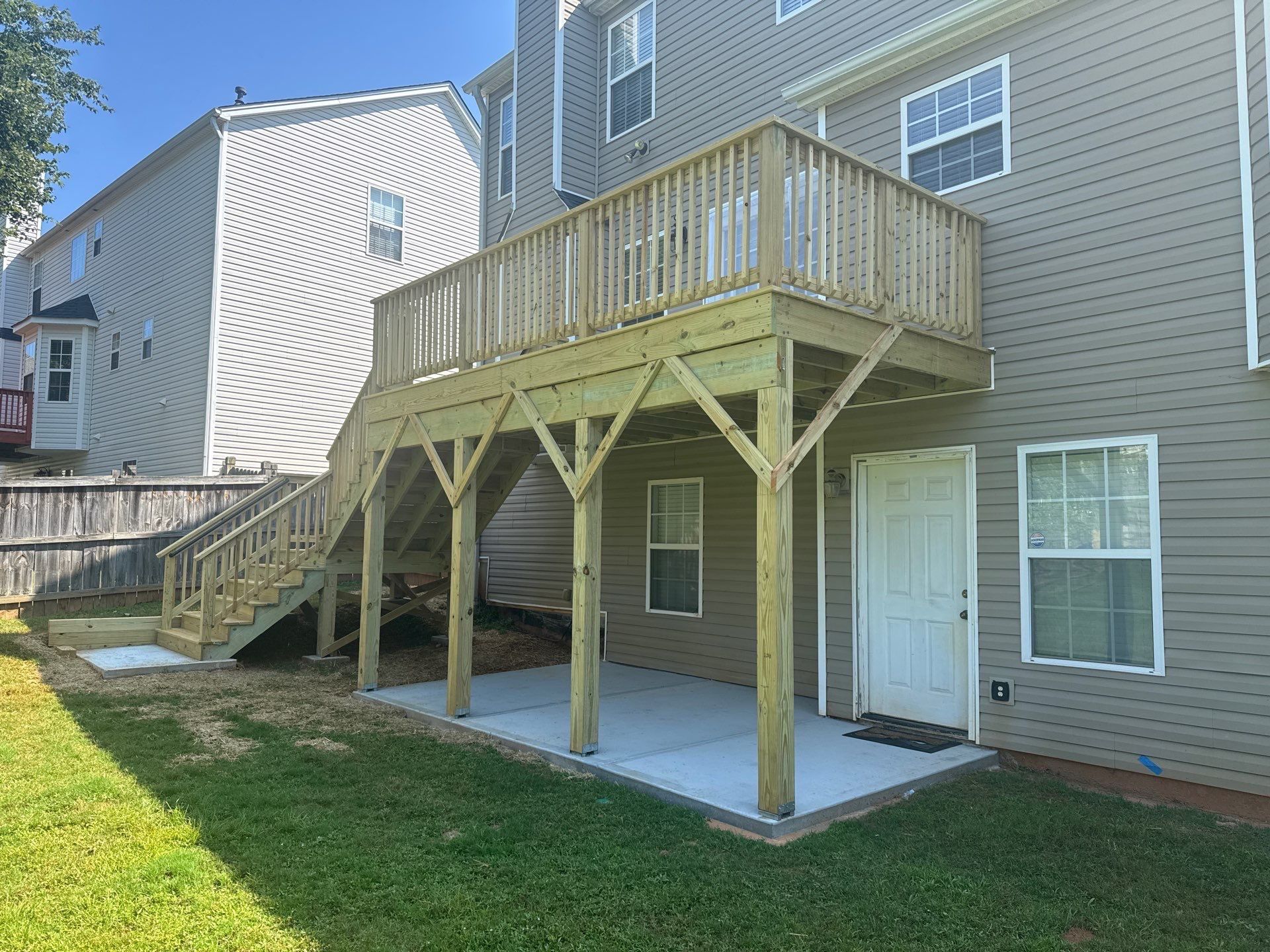 Multi-Level Deck Restoration and Solid Color Staining in Suwanee by Swift Home Renovations