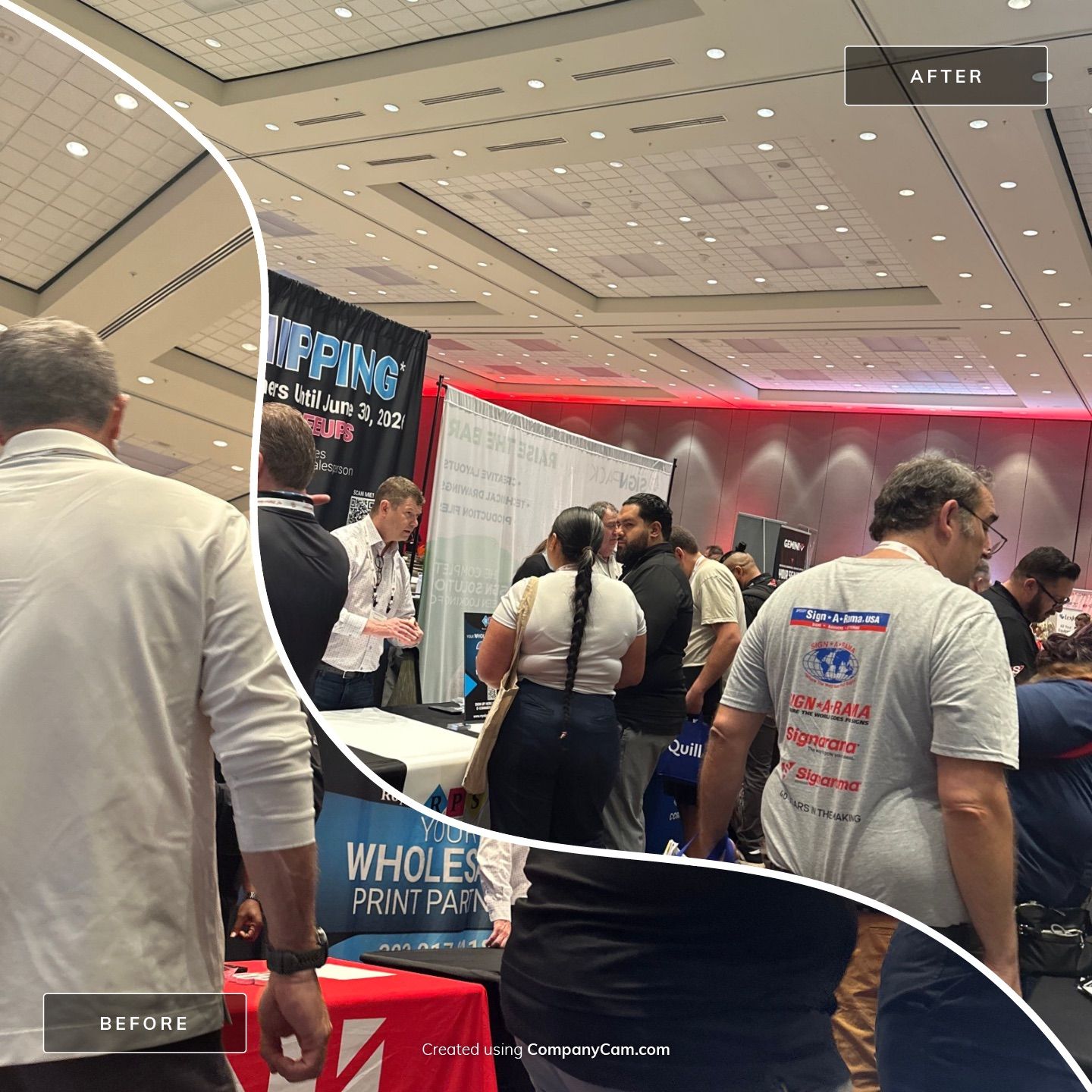 Commercial Event Branding and Lighting Installation in Williamsburg by CompanyCam Sales Demo