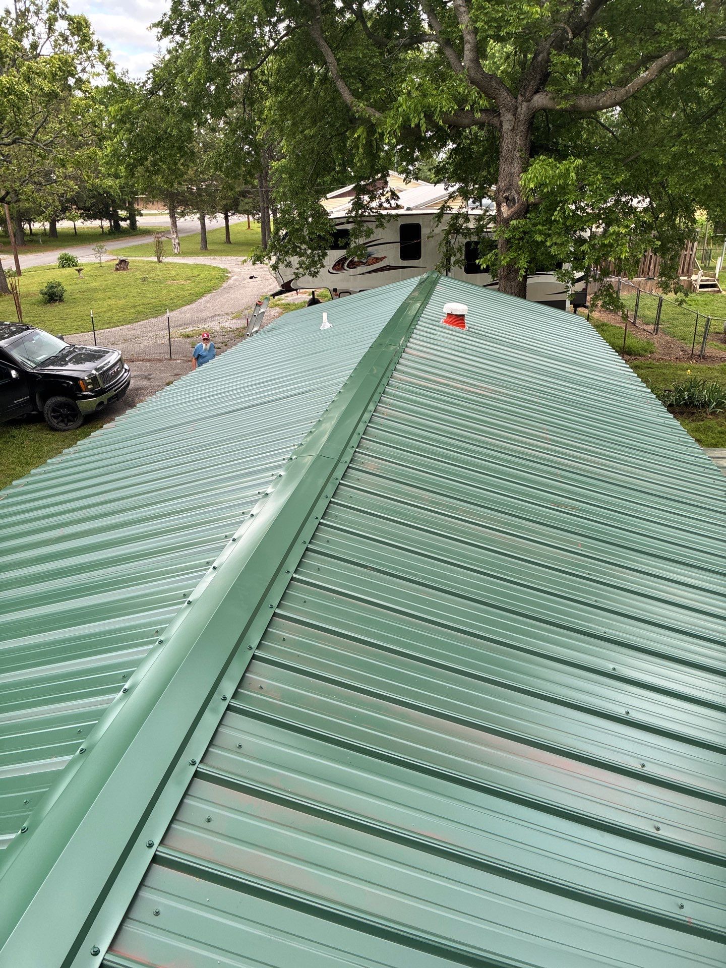 Metal roof installation by In & Out Construction & Remodeling, LLC