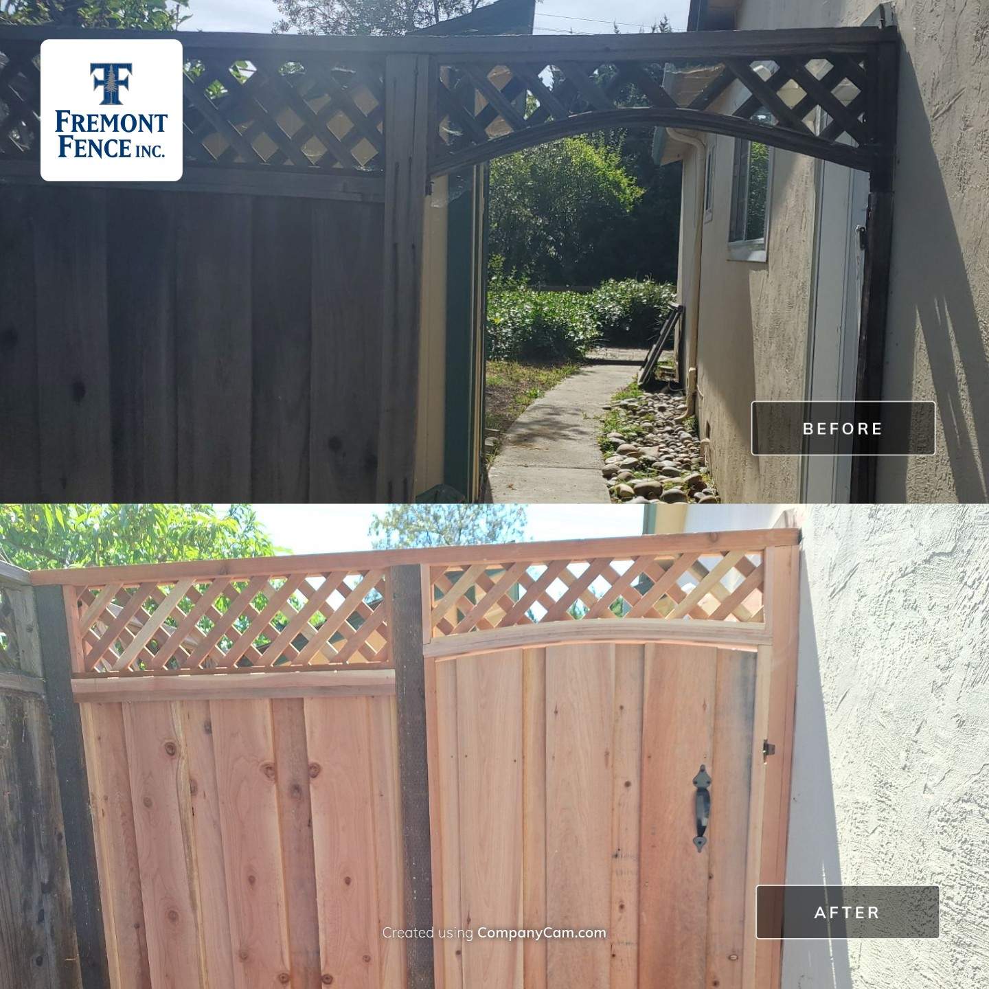 Board on Board W/ 1' Triple Lattice - 7' High by Fremont Fence Inc