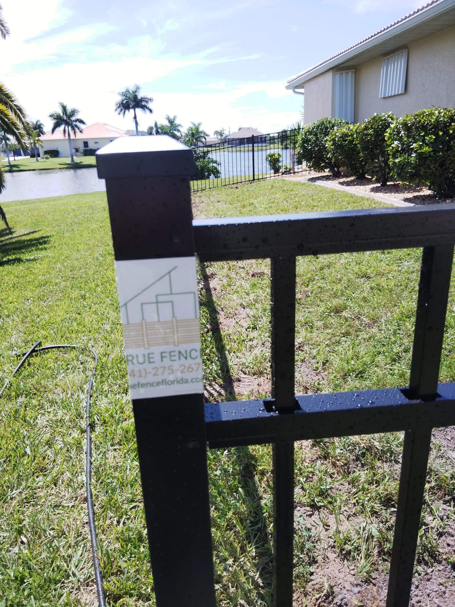 Black Aluminum Picket Fence Installation in Punta Gorda by True Fence LLC