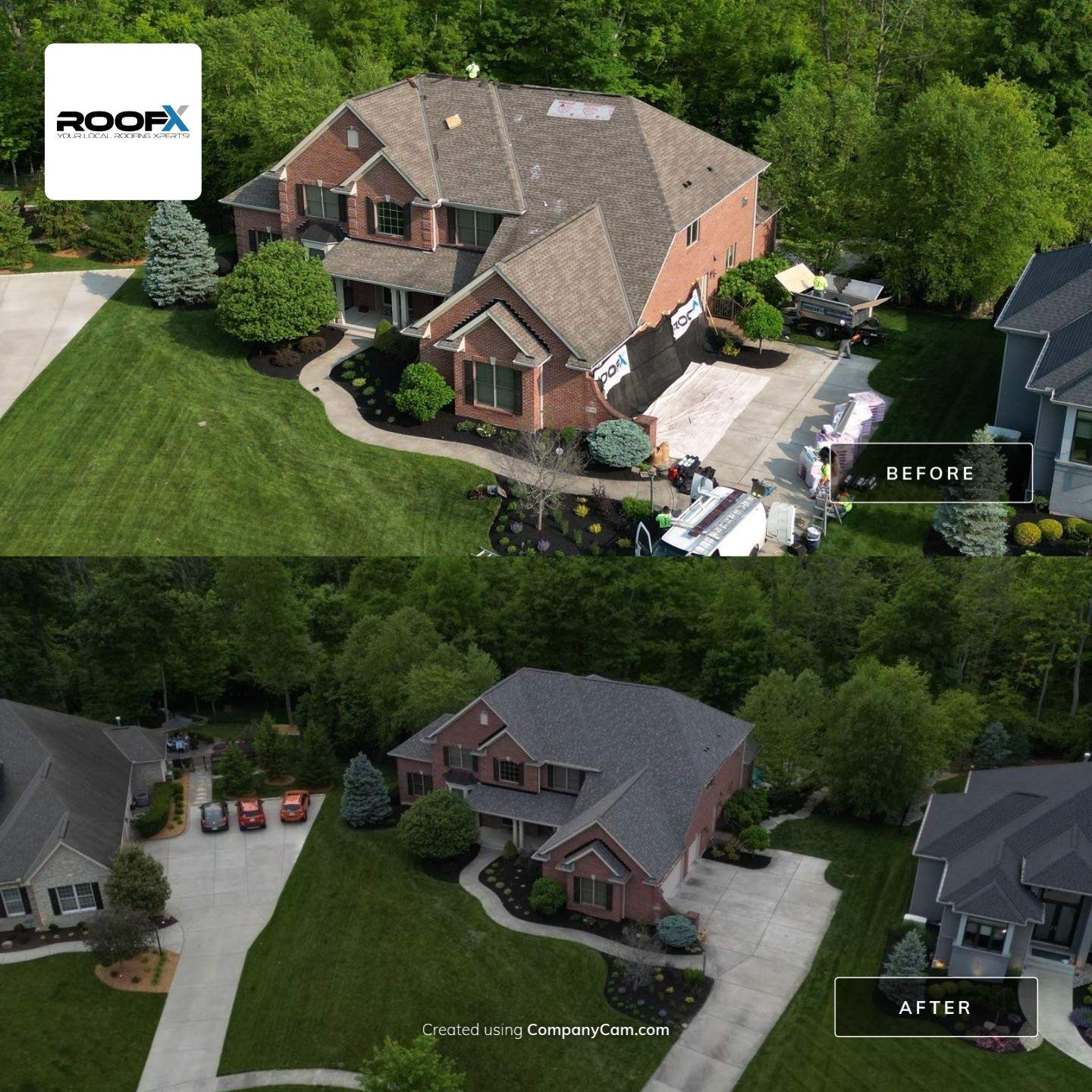 Residential Roofing Installation using Duration Series Shingles - Colonial Slate by RoofX 