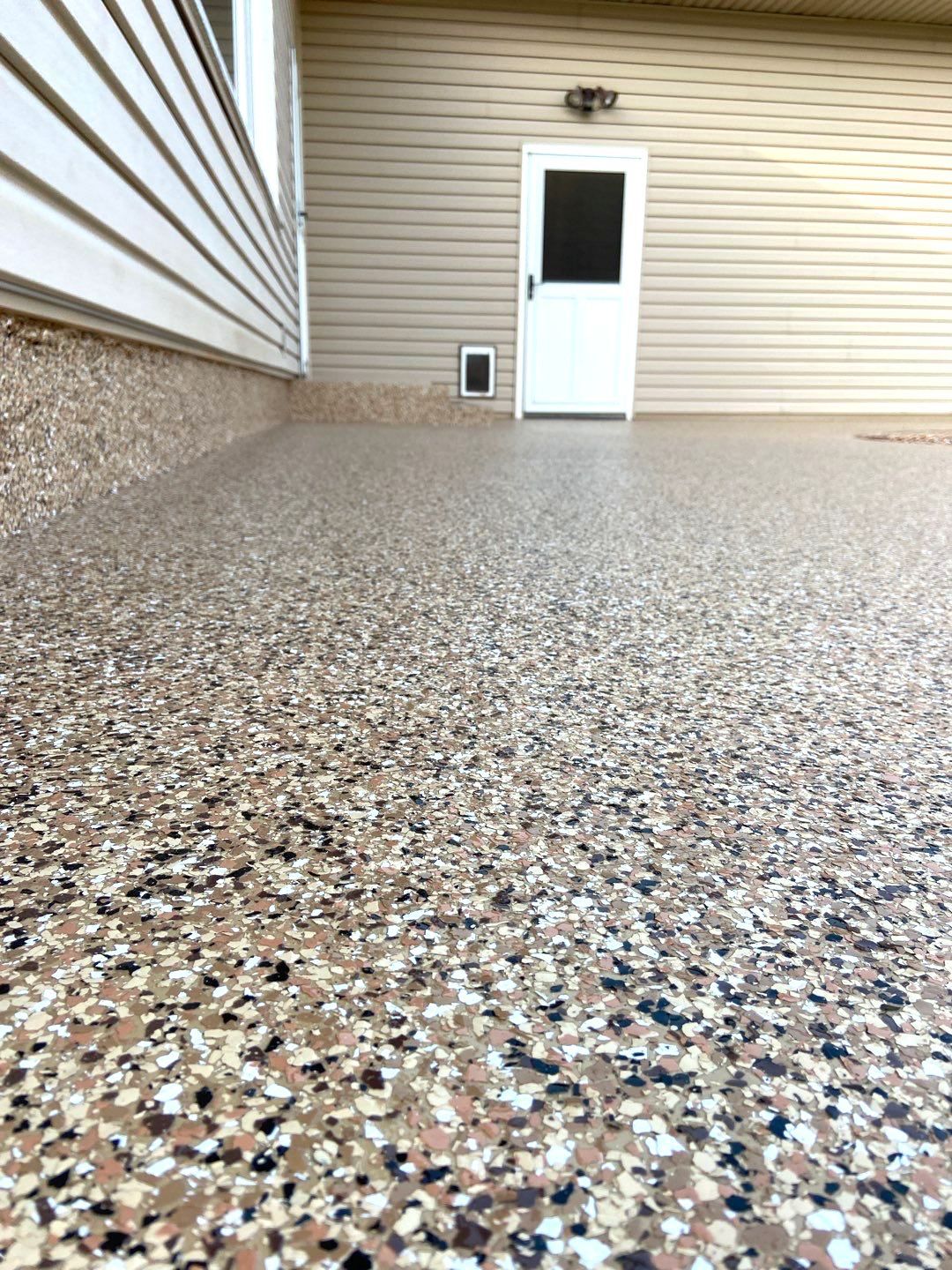 Porch Installation with Sandstone by Copperhead Coatings