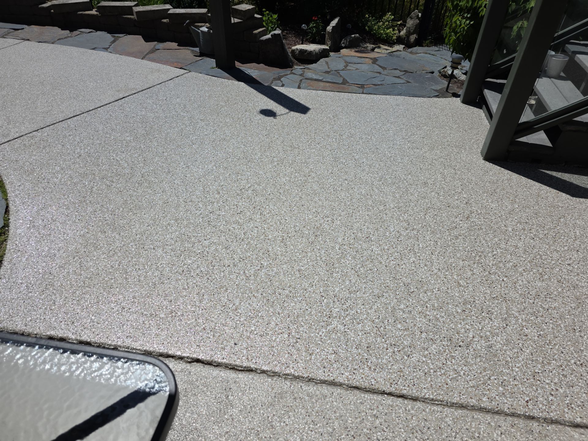 Patio Transformation using Pebble Beach by Croc Coatings, LLC