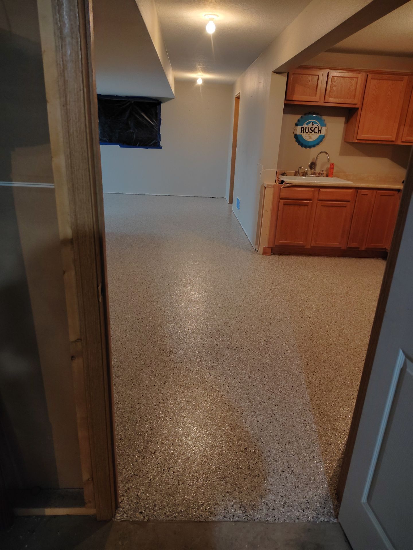 Maxwell, IA Coyote Flake Garage and Basement by Revival Concrete Coatings