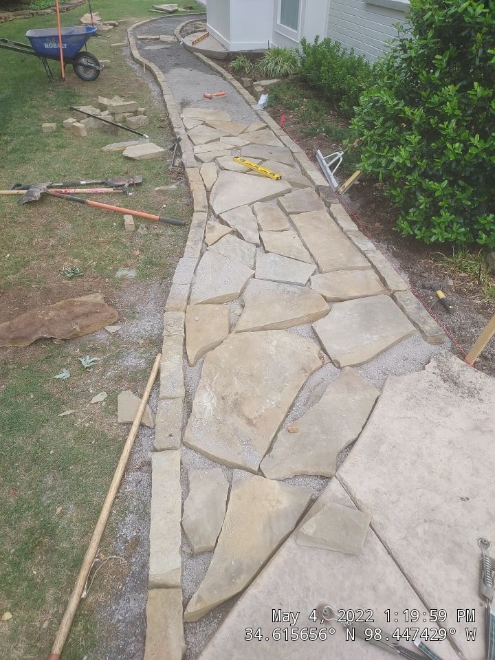 Flagstone walkway using Flagstone  by Clays Services Inc