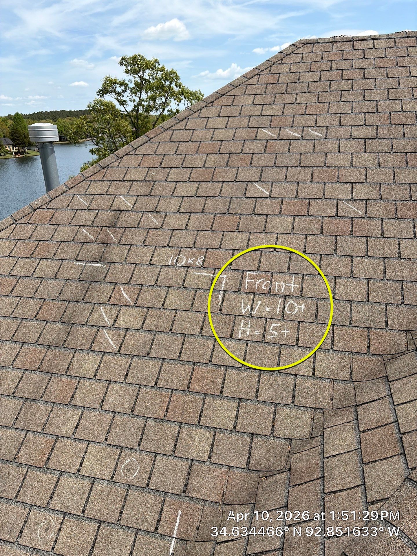 Shingle Roof Damage Assessment in Hot Springs Village by Temple Roofing and Exteriors