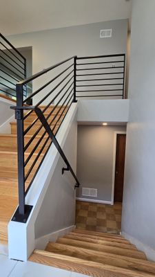 Modern Horizontal Iron Railings – Nottingham St – Arlington, VA