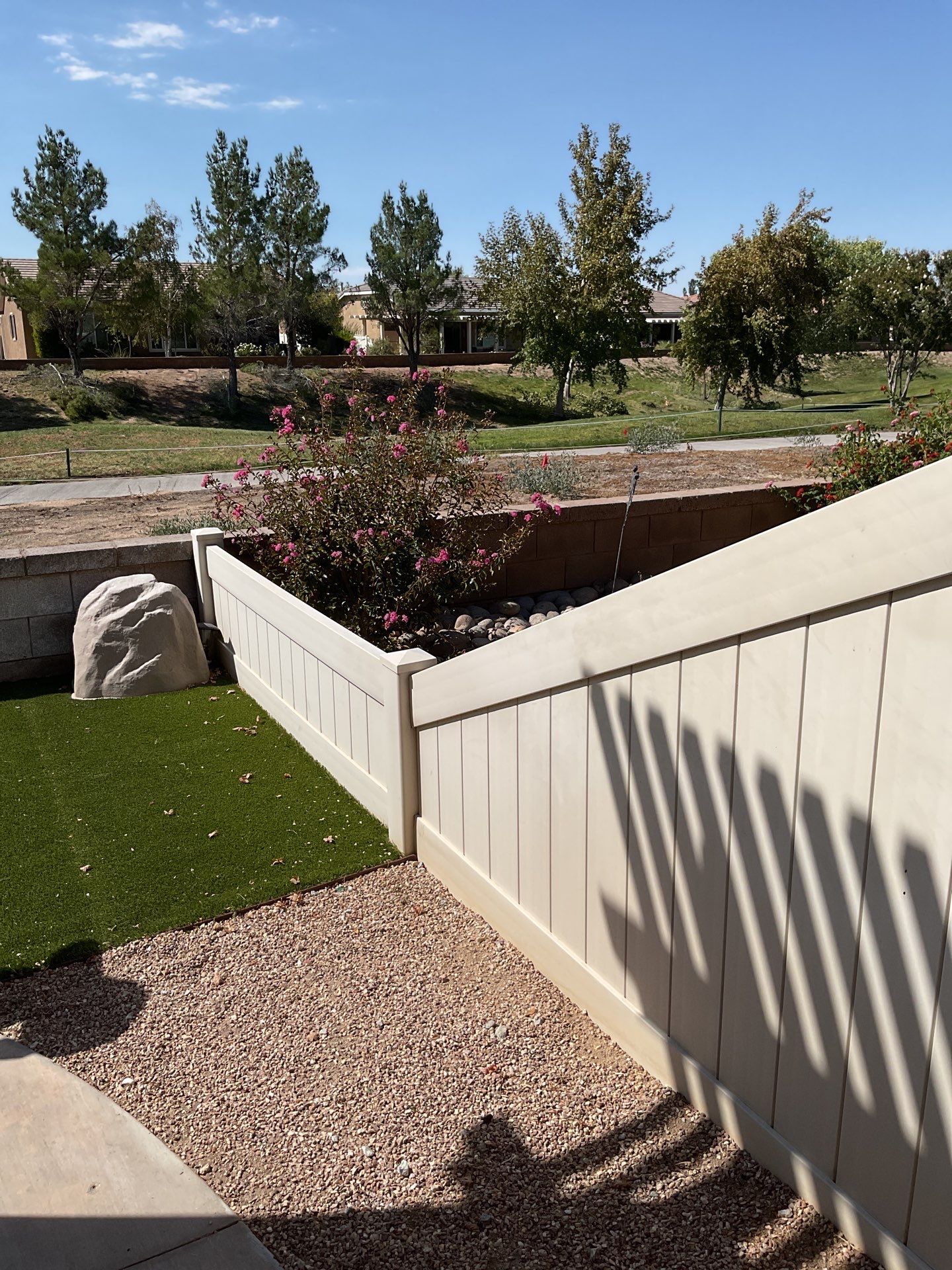 3ft White Wrought Iron on Block Wall by Fence Guys Inc. 