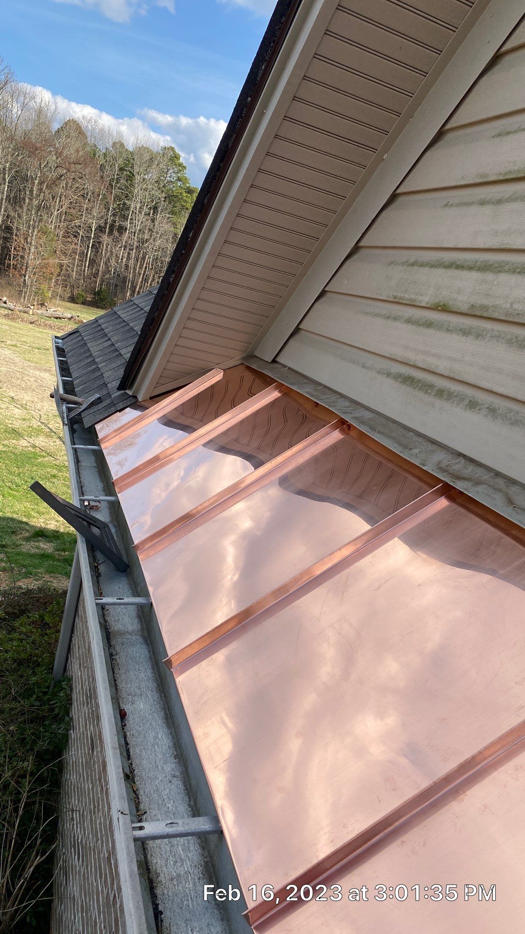 GAF Weathered Wood and Custom Copper by Just In Time Roofing and Restoration