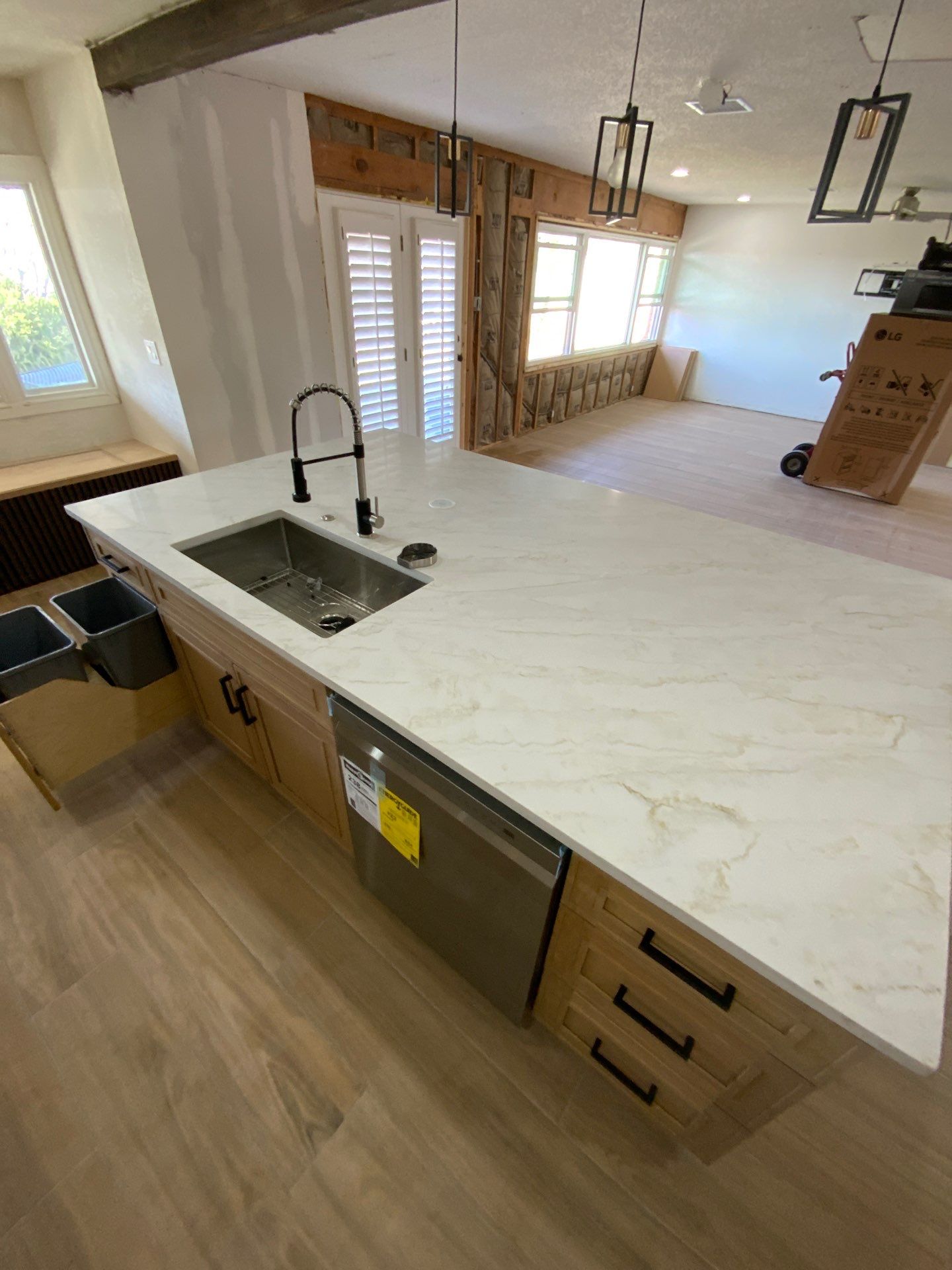 Modern Kitchen Remodel and Wood-Look Tile Installation in El Paso by SC Remodeling