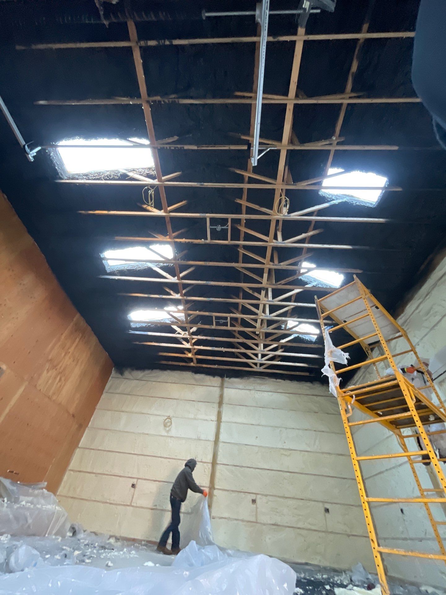 Open Cell Spray Foam to a Pole Barn by NYS Foam & Energy