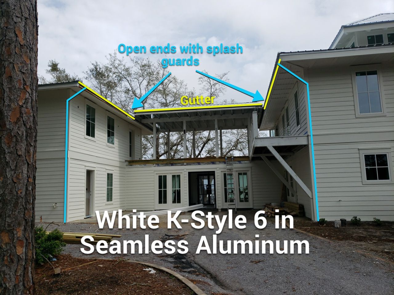 Seamless Gutter Installation Using White K-Style Aluminum Gutters by Gutter Professors