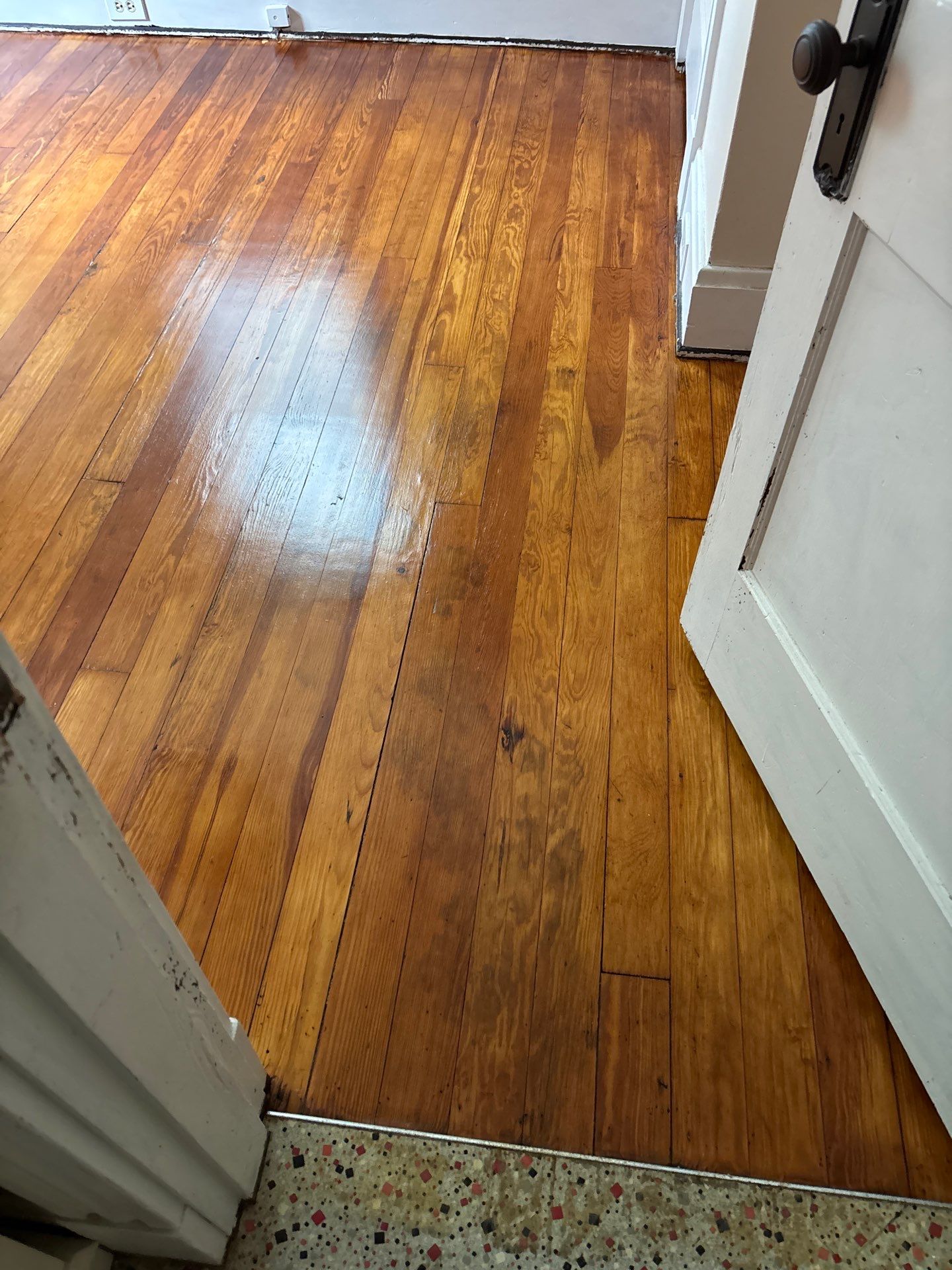 Refinished Honey Hardwood Flooring Throughout Latonia Home by Footprints Floors Kentucky