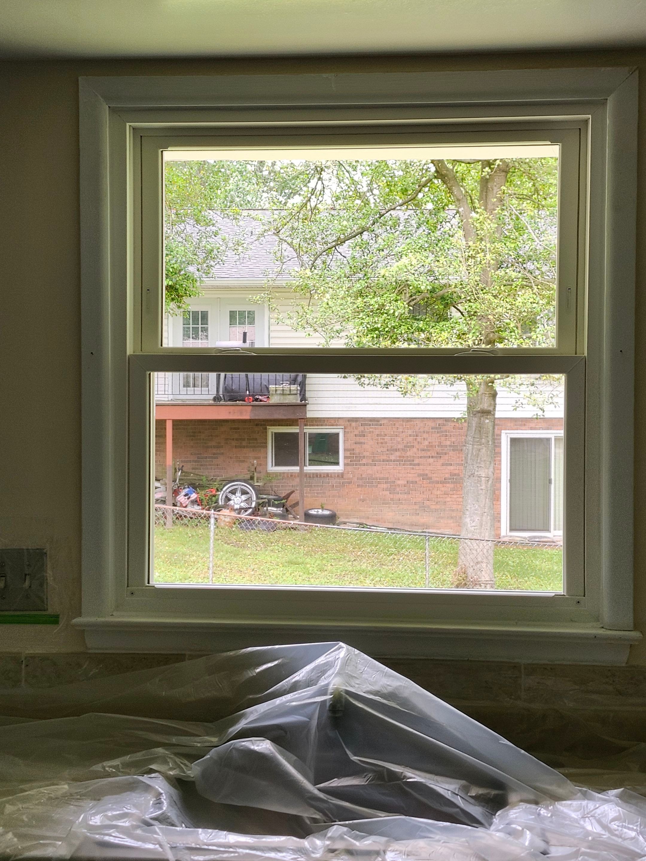Bow window replacement with flat window by Window Depot of Annapolis