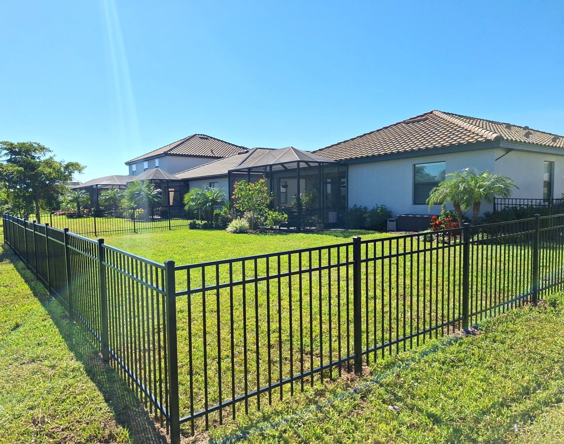 Aluminum Fence Installation using 4ft 3 Rail Black Aluminum Fence by Asap fence and gates, LLC