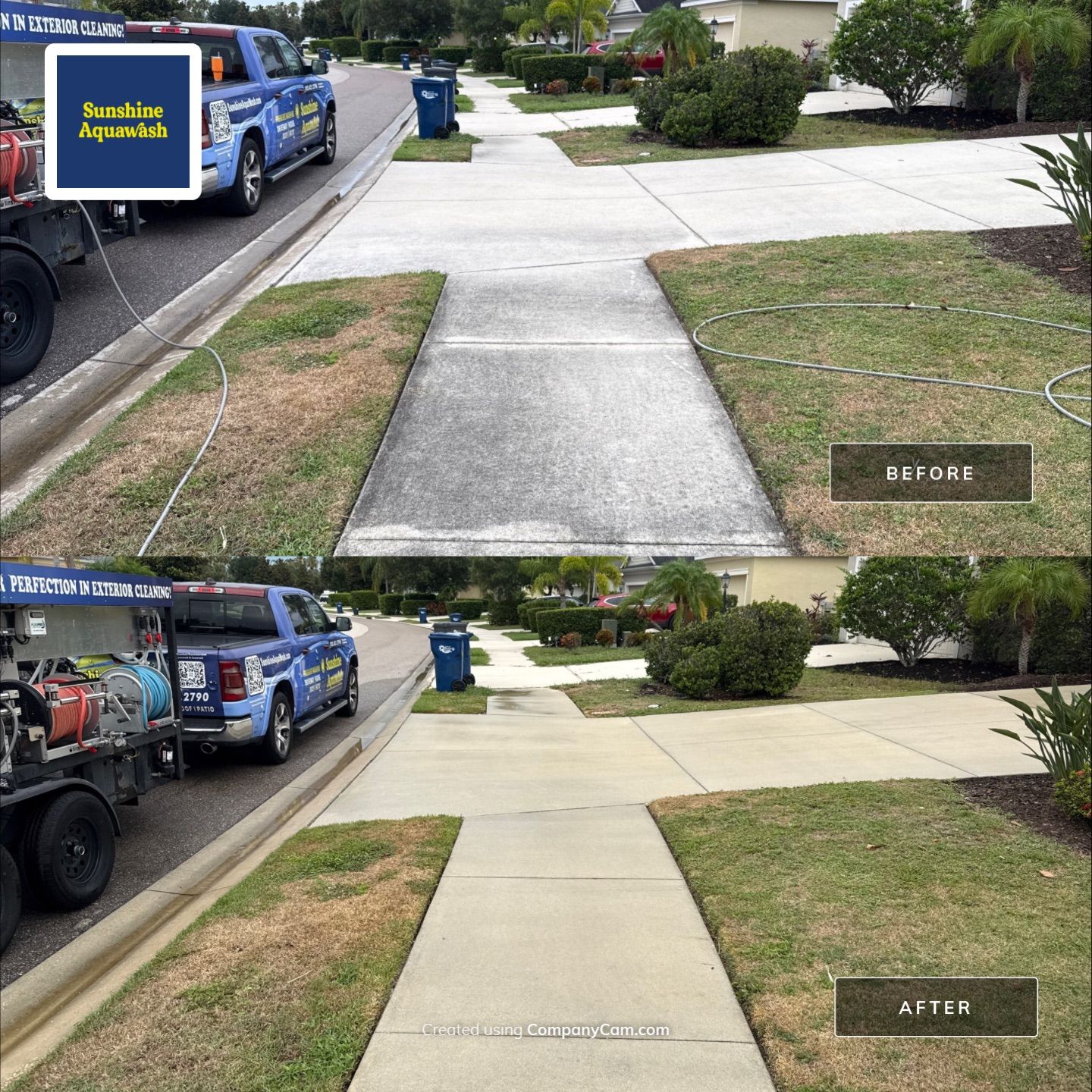 Vinyl Fence & Concrete Cleaning in Central Park at Lakewood Ranch, FL by Sunshine AquaWash