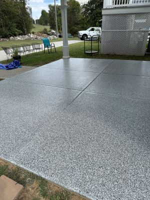 Patio Floor Coating using Wombat