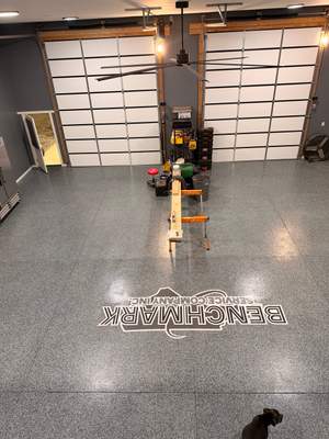 Custom Flake Floor and Company Logo