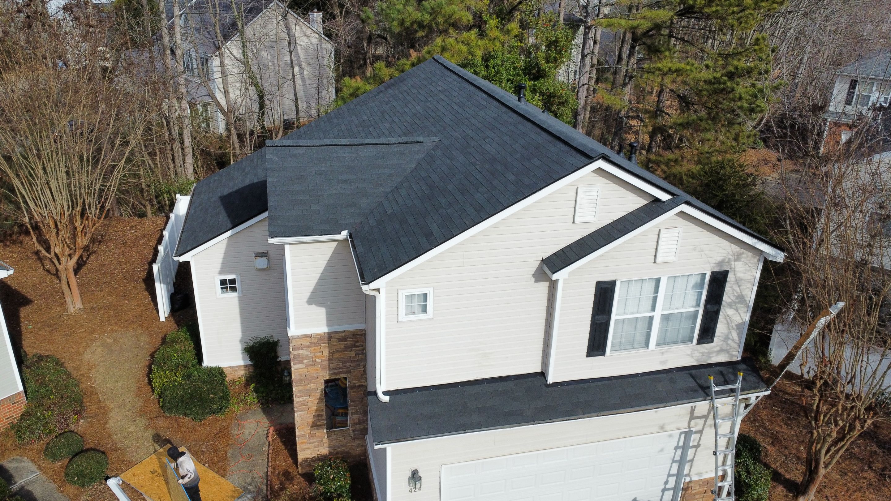 Alpharetta, GA Roof Replacement GAF Royal Sovereign Charcoal Black by Reset Roofing