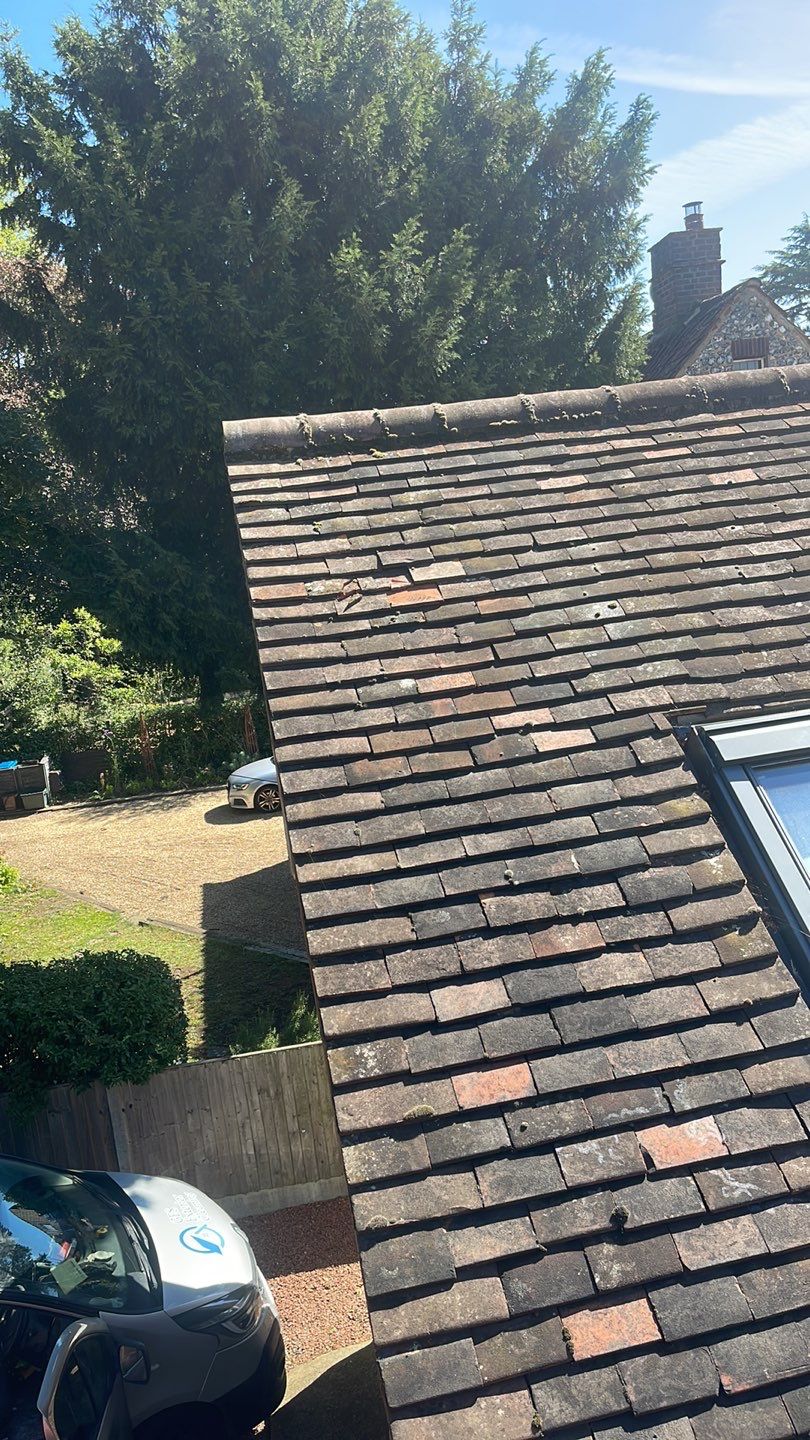 Roof Clean - Biocide Treatment using Honda 15lpm Low Pressure Washing Machine by Ges Exterior Cleaning ltd