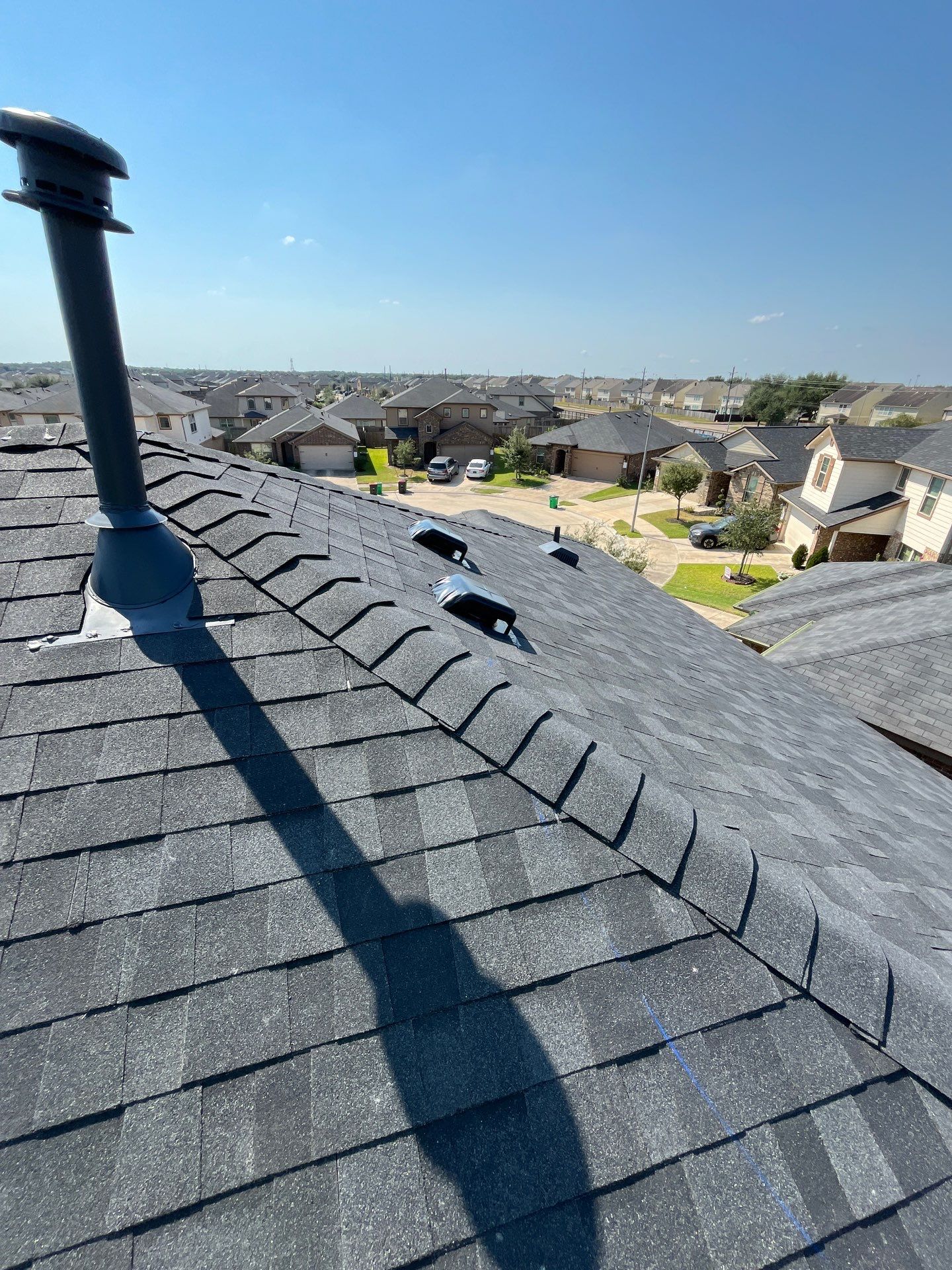 Reroof after Hurricane Beryl by Berry Good Roofing 