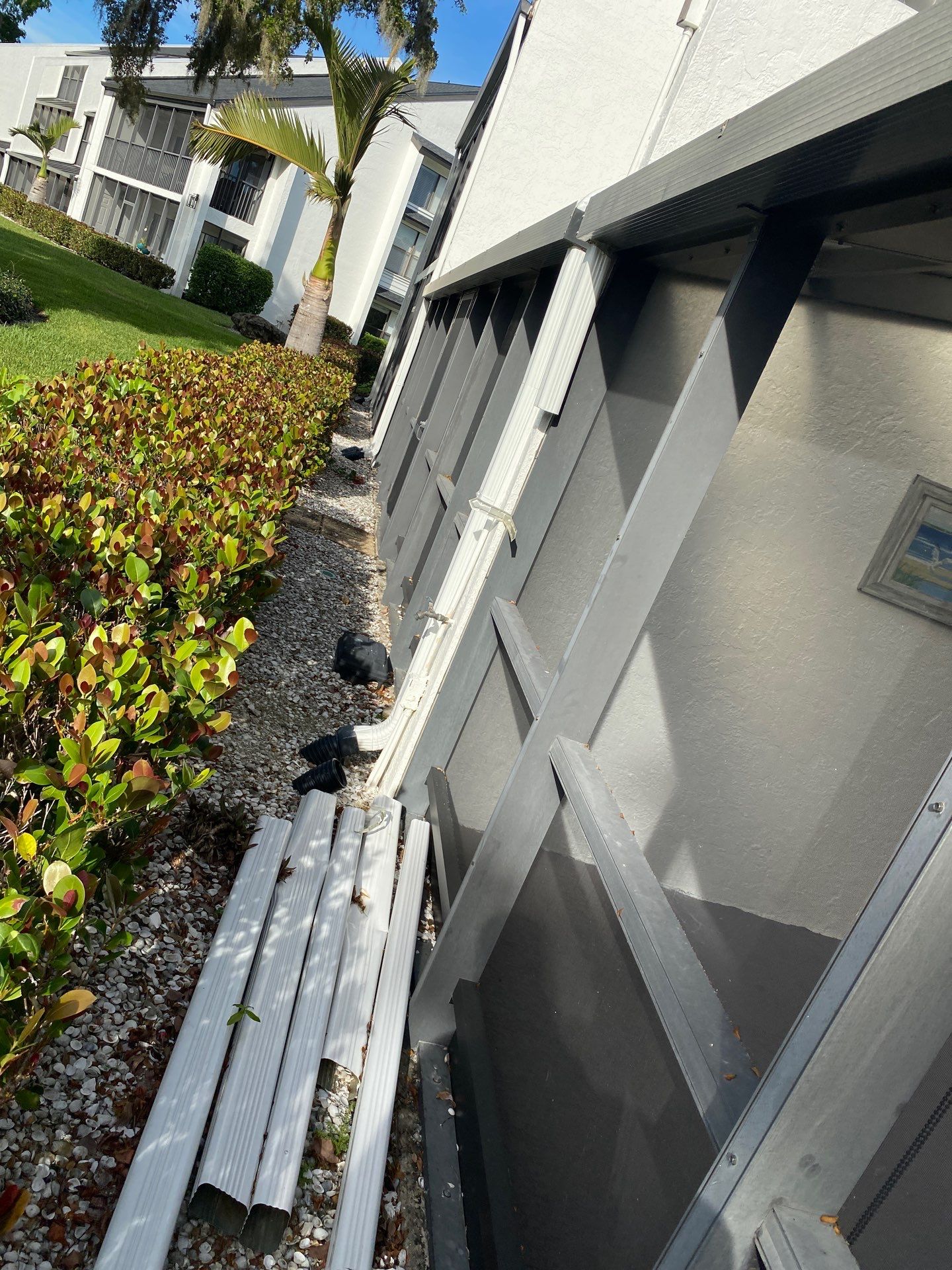Gutter cleaning all buildings are the same for 6 units in Fort Myers FL by Gutter Professors
