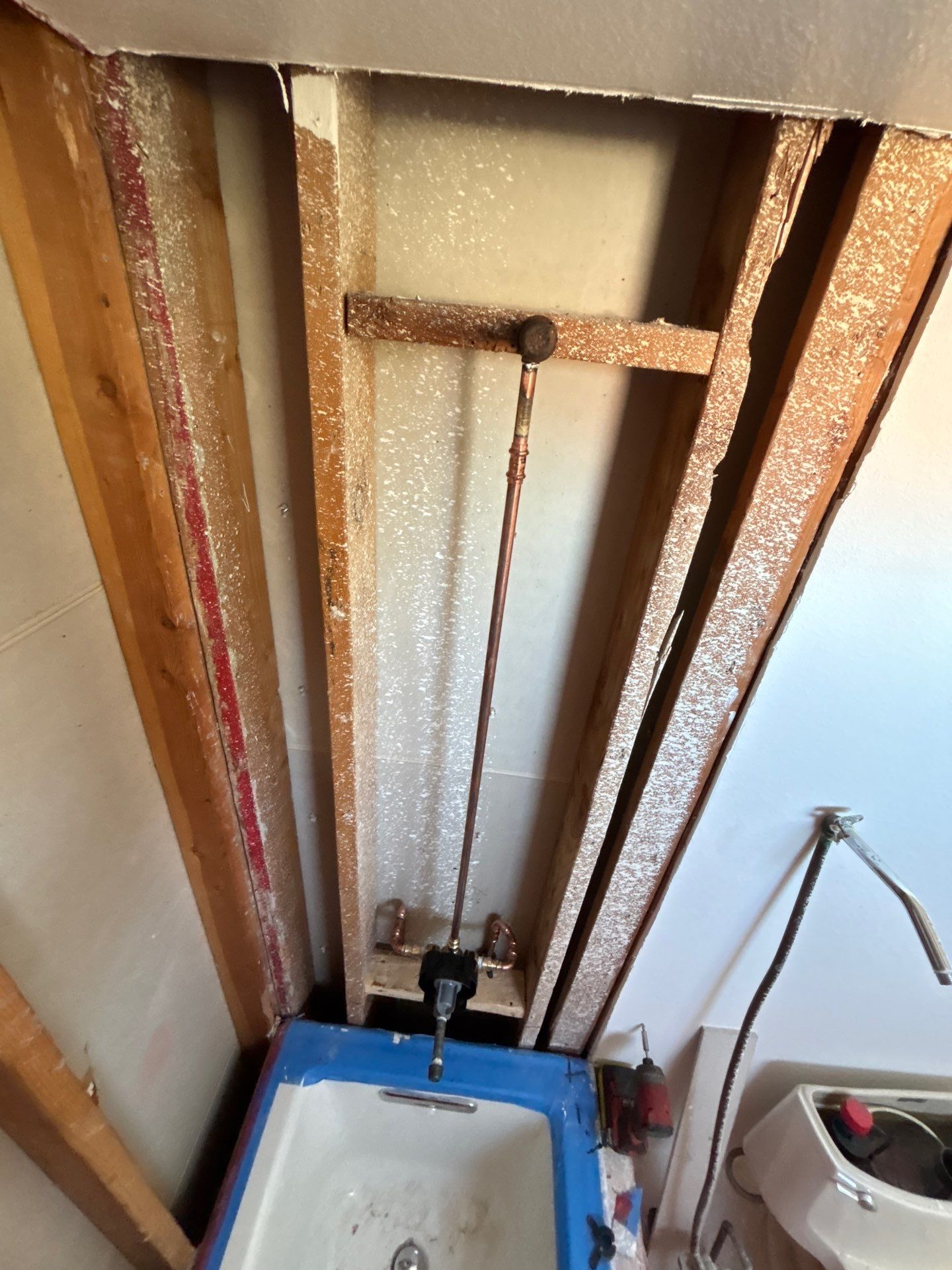 Installing Water Pipe for Shower by Us Plumbing