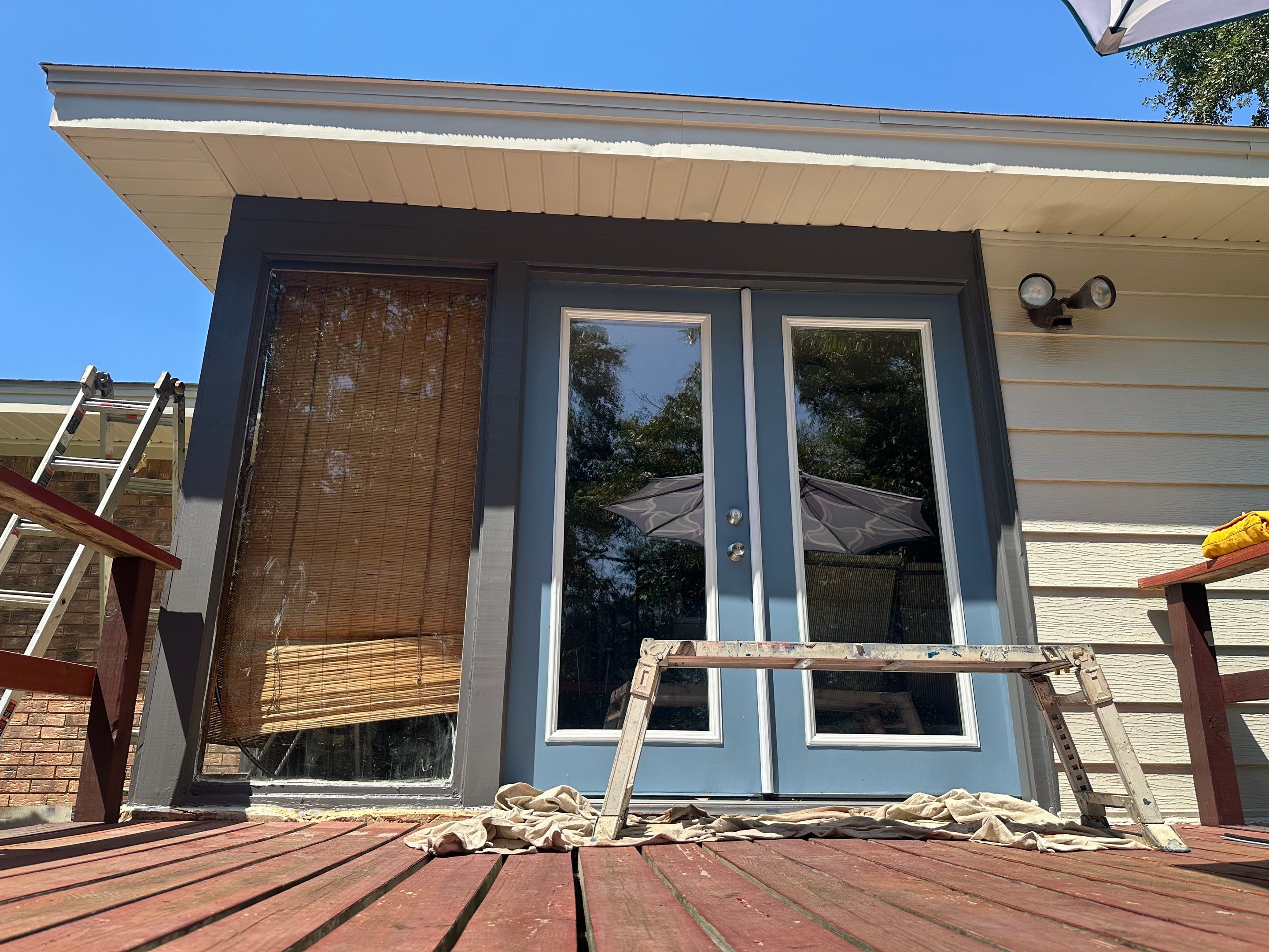 Exterior Painting in Arp, TX | Doors & Door Steps in Dark Gray by Quality Coats Painting