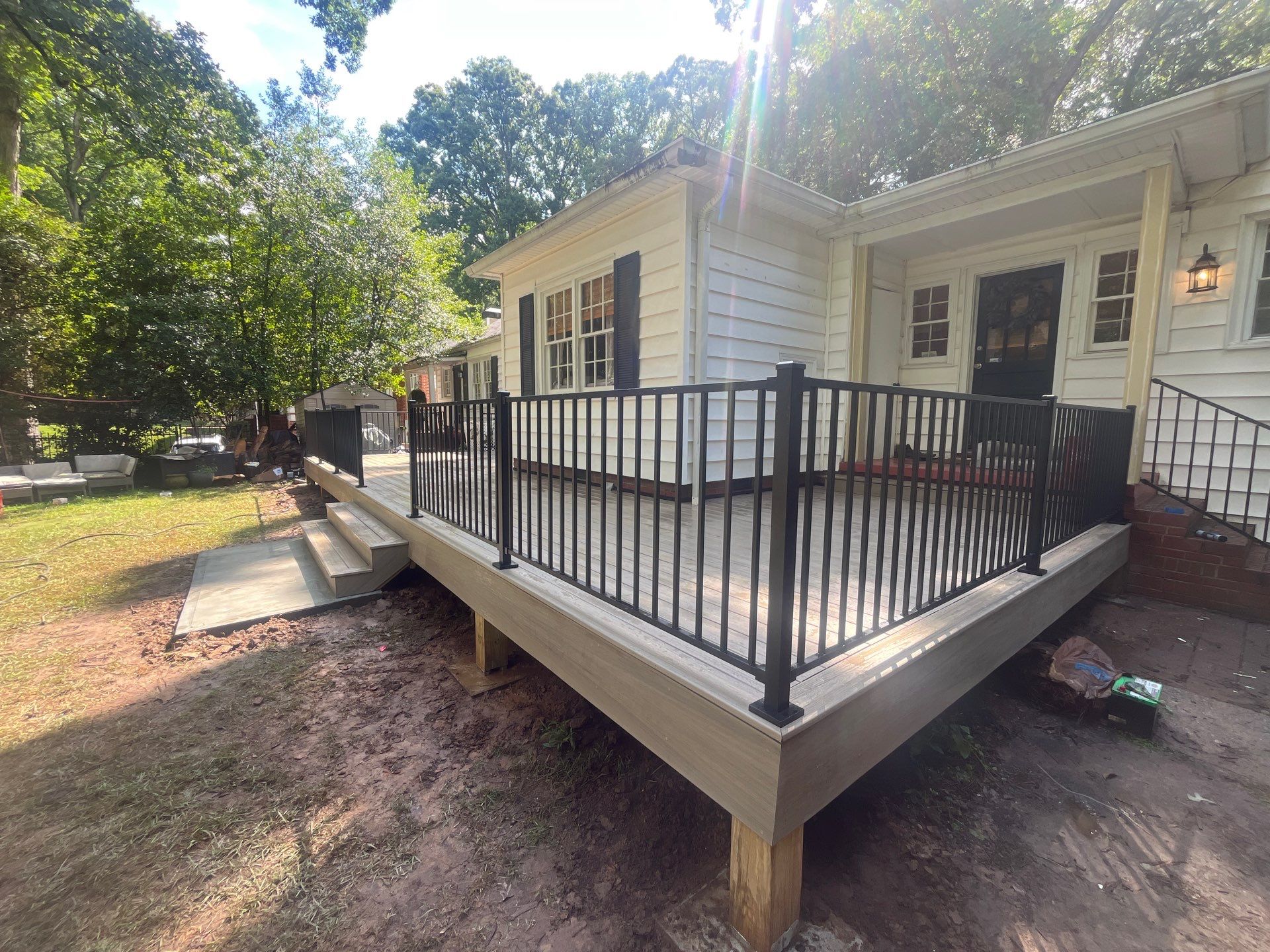 Atlanta, GA Deck Rebuild using Trex Enhance Natural Series and Steel Railing by Nelson Exteriors