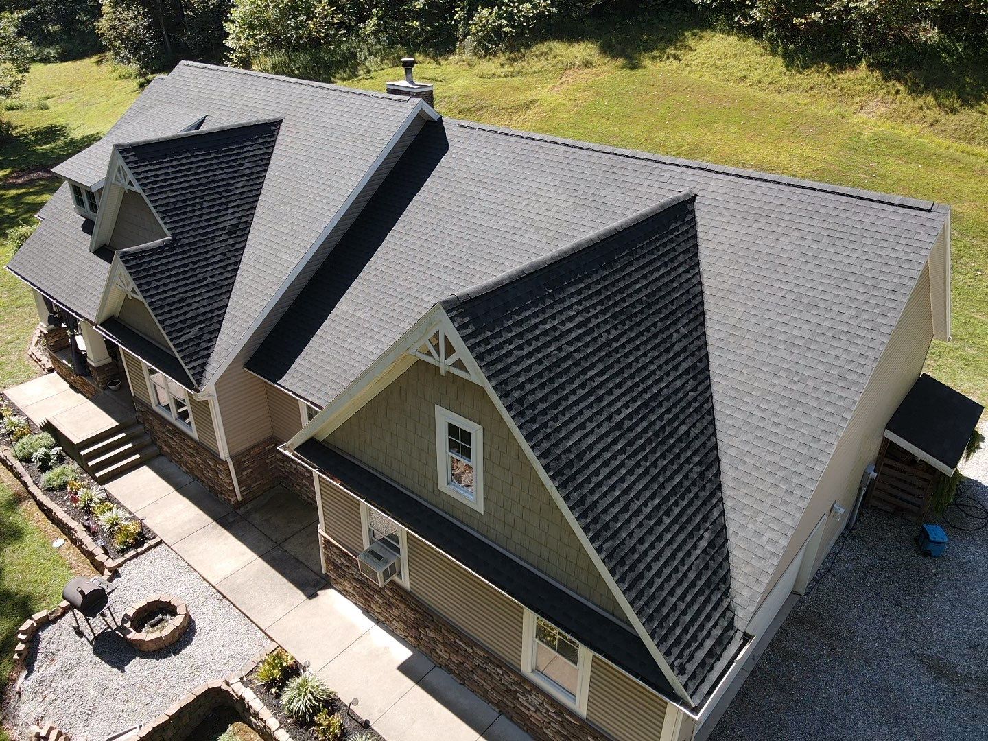 Residential Roofing Installation using GAF Timberline HDZ Charcoal by Rainstoppers Roofing