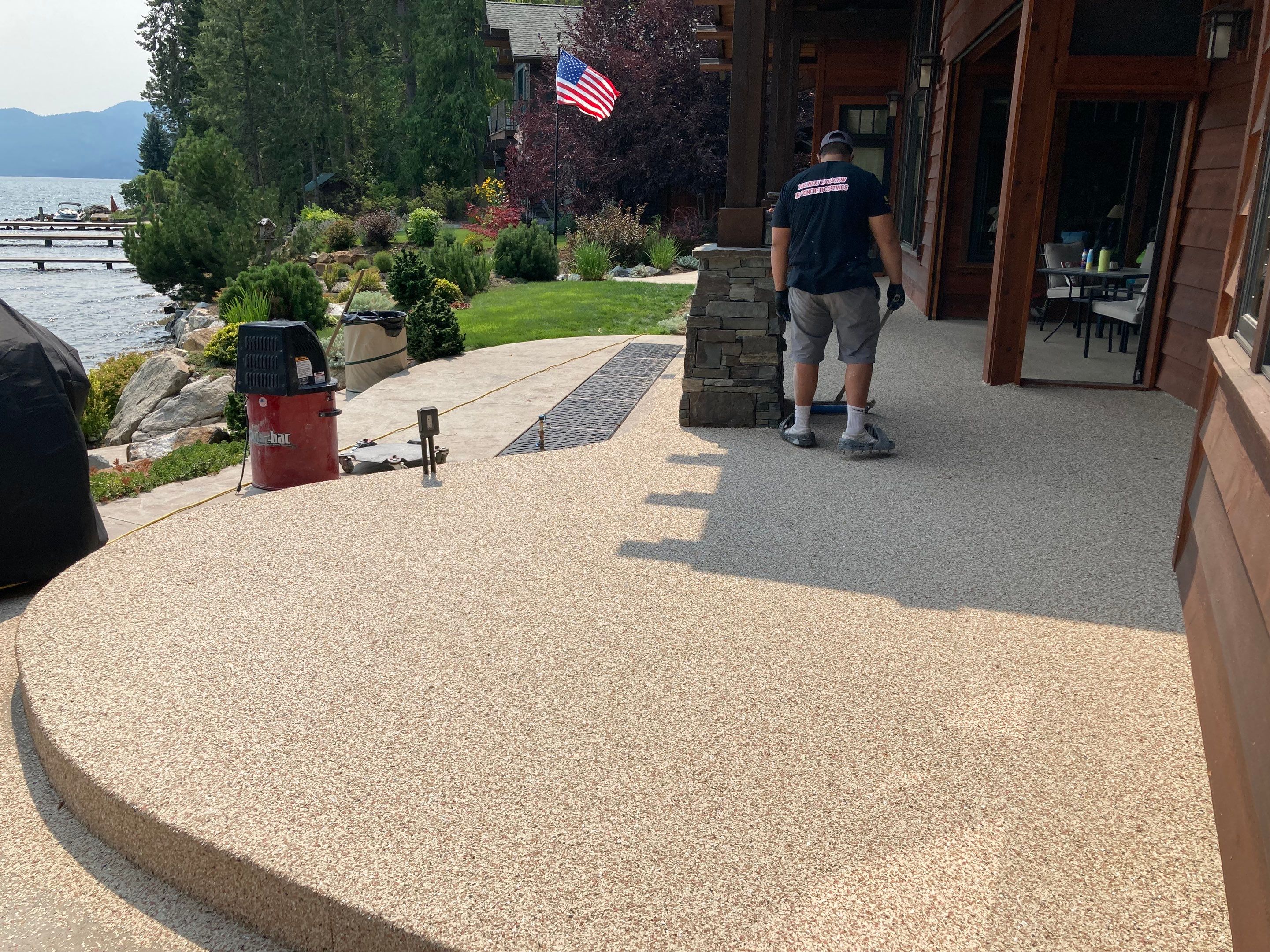 Patio and Walkway using Pecan and the Penntek Evolution Flooring System by Croc Coatings, LLC