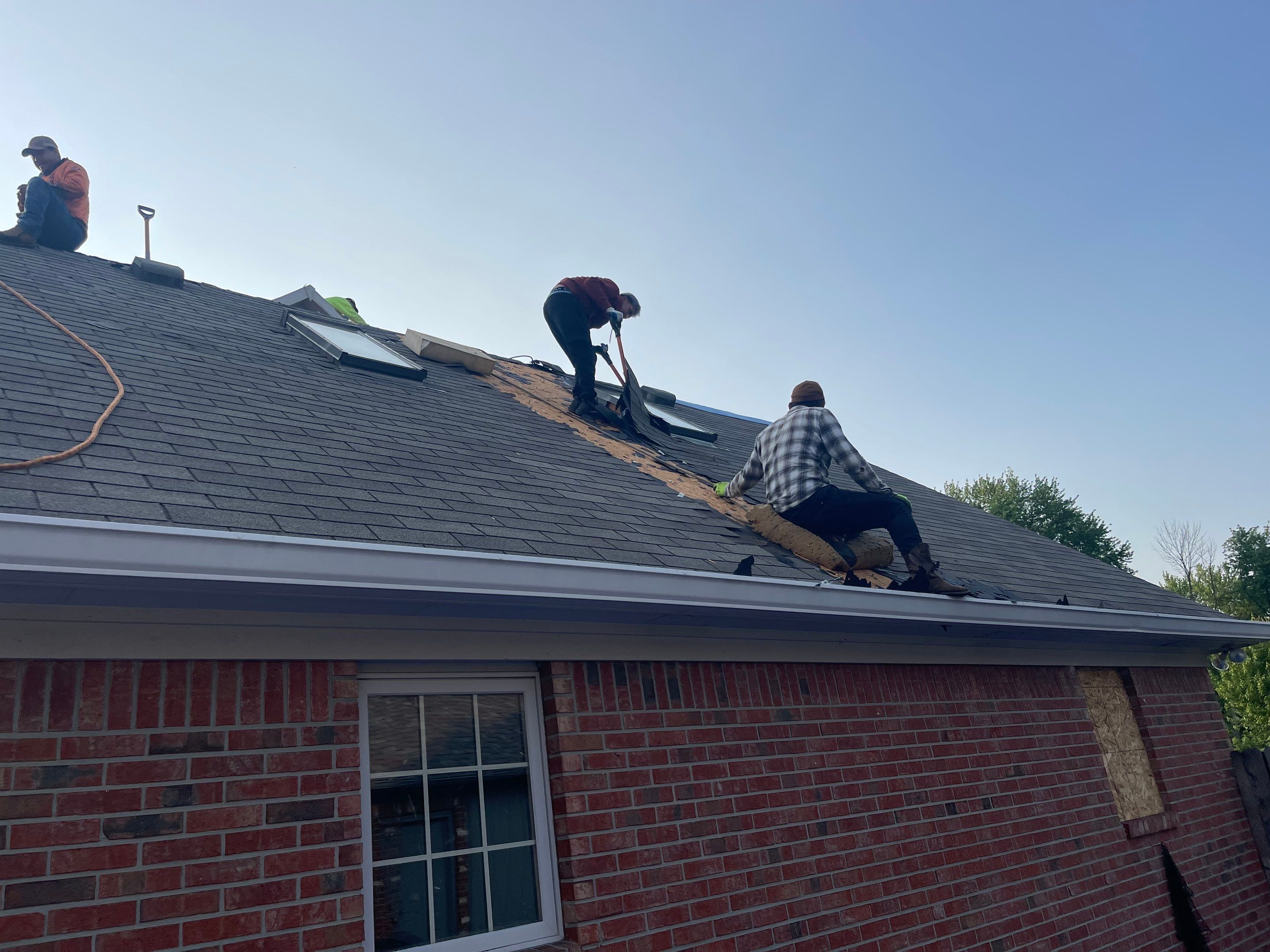 Tornado damage in Whiteland. Roof replacement, James Hardie siding, exterior paint, gutters, windows, doors by 317 Roofing & Restorations