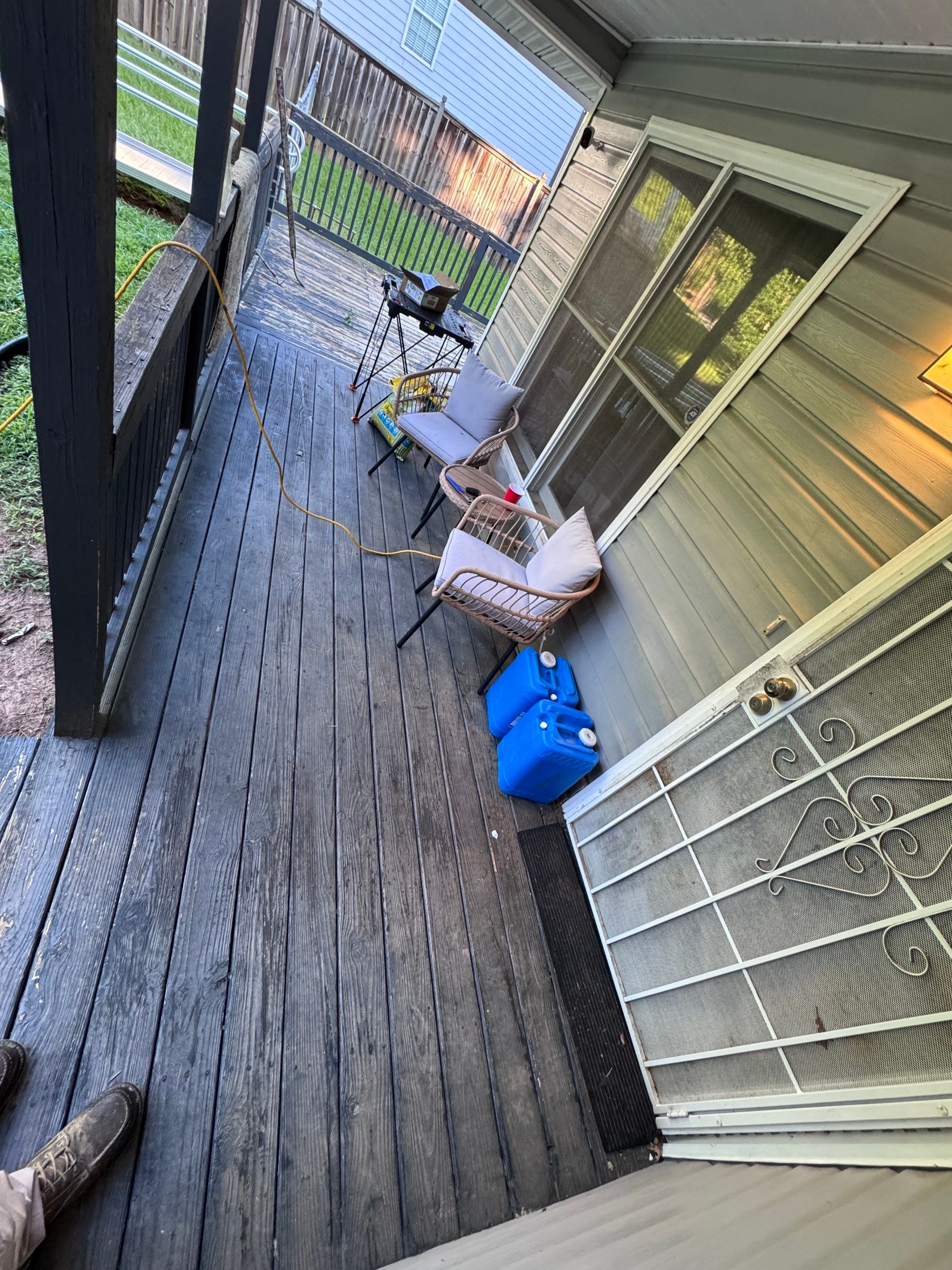 Deck Refinishing and Exterior Painting with Custom Green Finish in Decatur by Swift Home Renovations