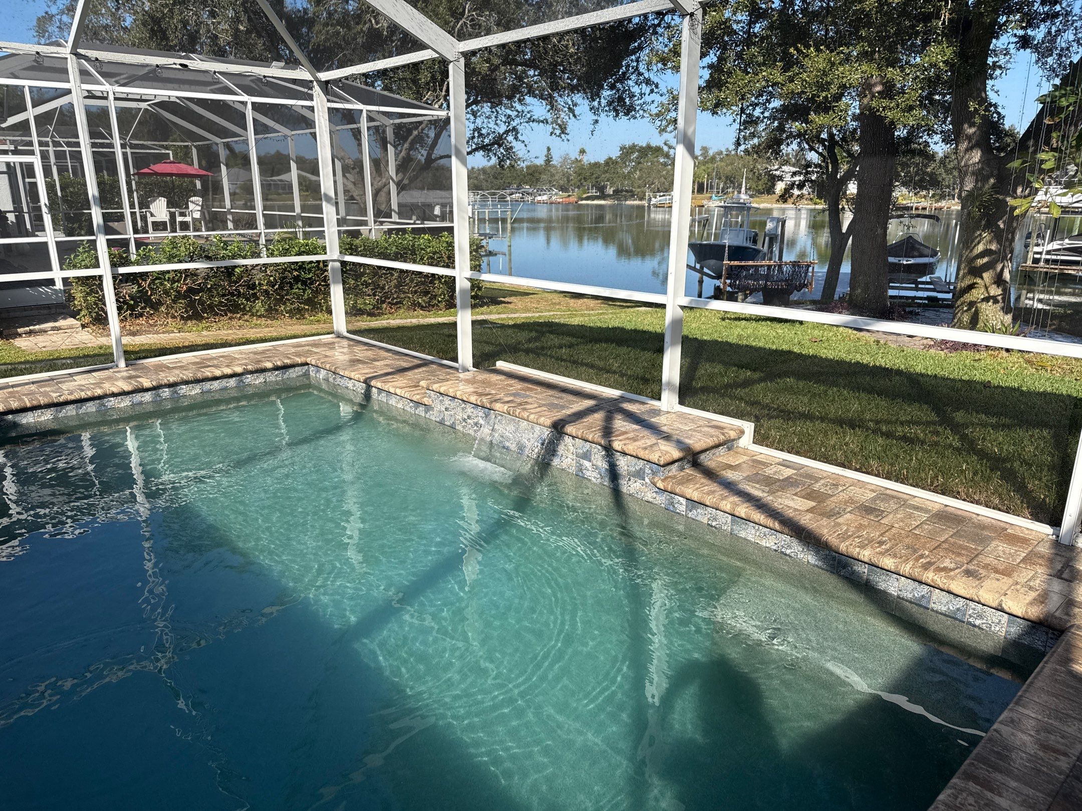 Paver Pool Deck Cleaning & Pool Cage Cleaning in River Point of Manatee – Bradenton, FL by Sunshine AquaWash