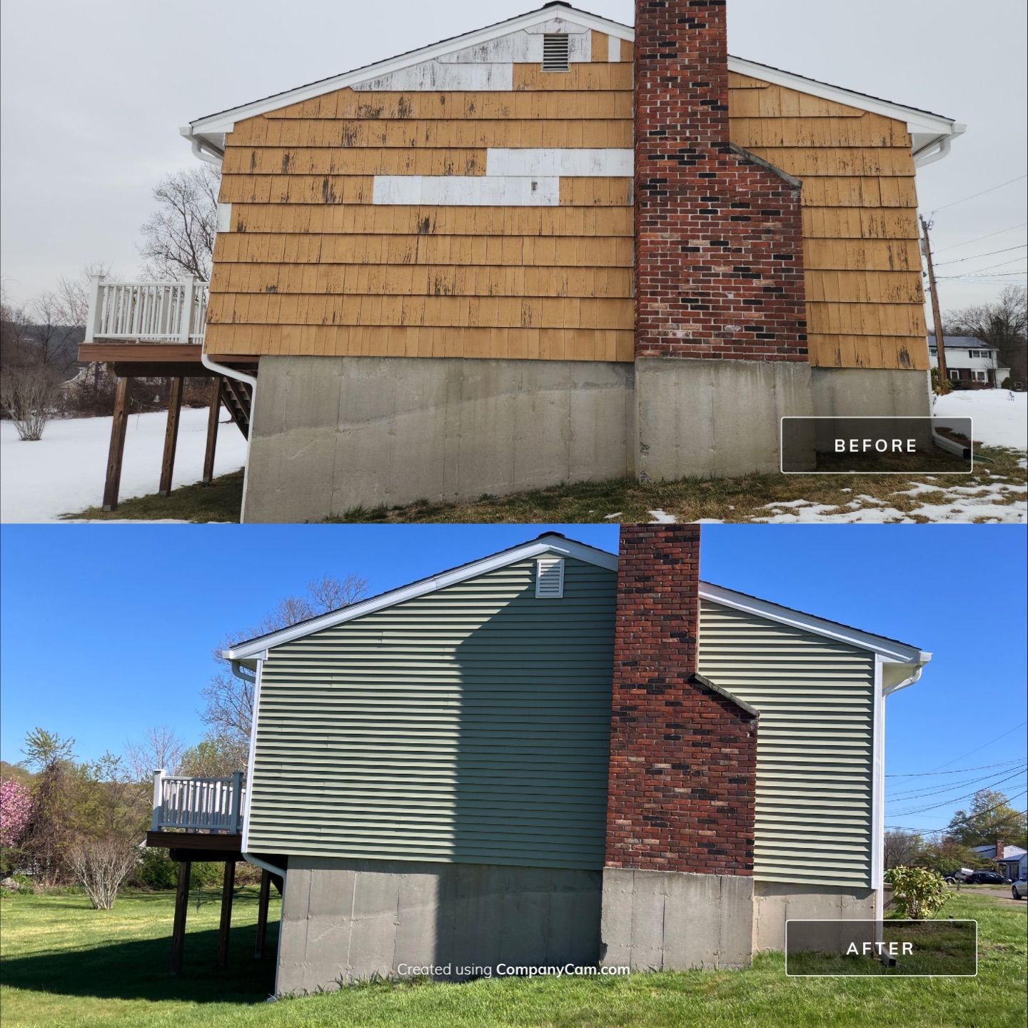 Siding refresh with Cert Monogram D/4 x 12'6" clapboard, Cypress by DiGiorgi Roofing and Siding Inc